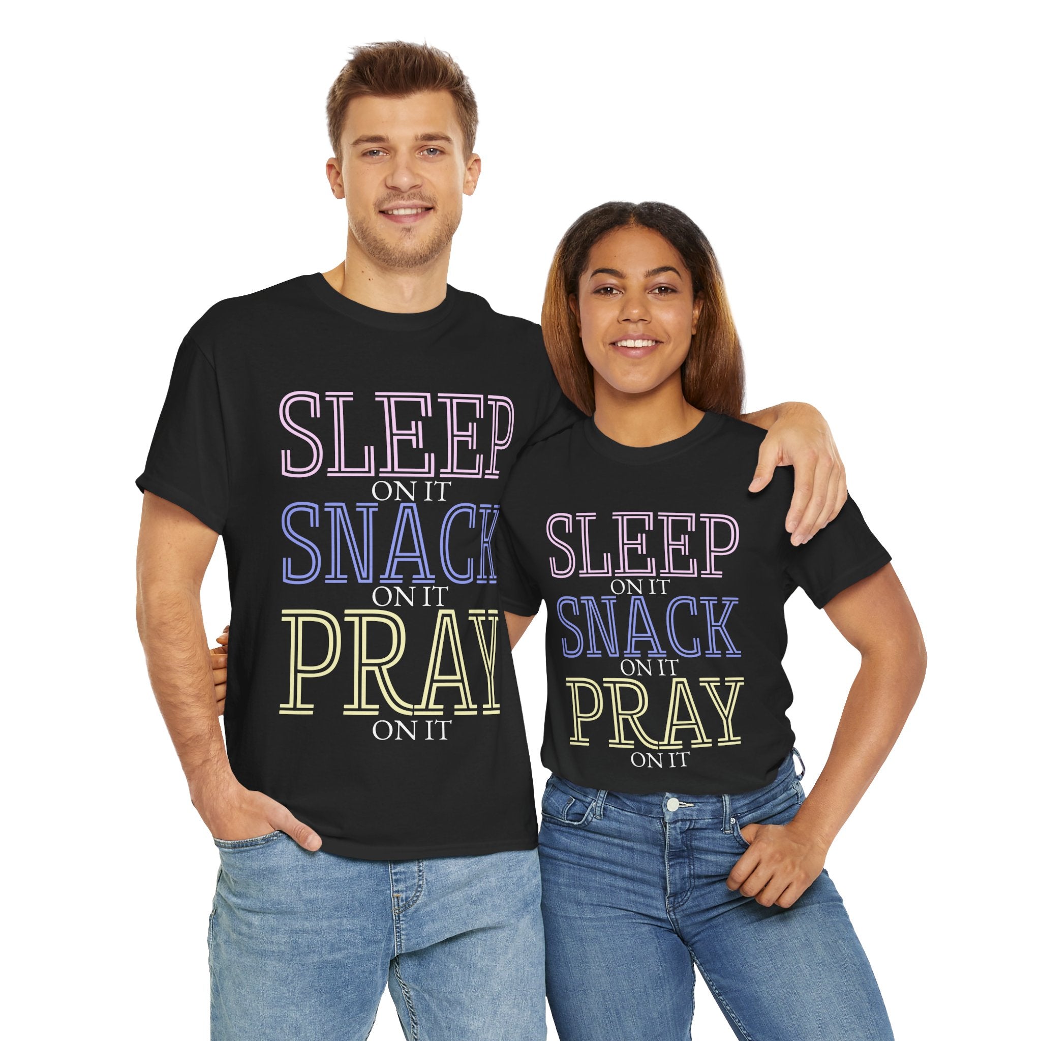 Sleep, Snack, Pray Unisex Tee - Casual Cotton Shirt for Comfort Lovers, Great for Relaxing, Gifts, Everyday Wear, Self-Care