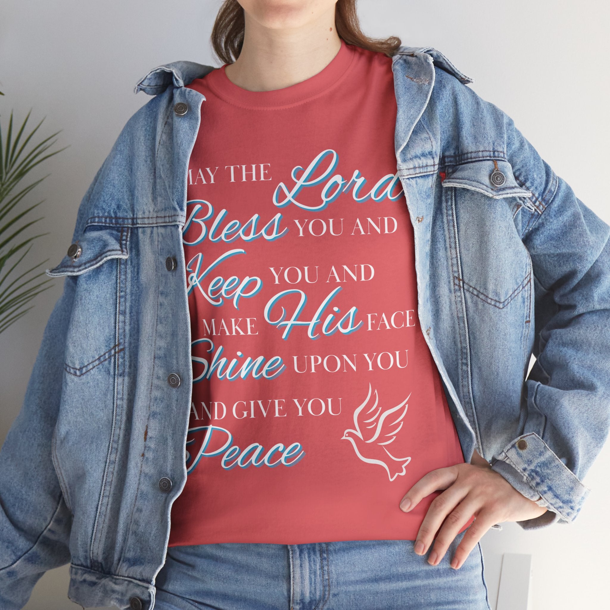 May The Lord Bless You and Keep You Faith-Inspired Unisex Heavy Cotton Tee, Inspirational Graphic Shirt, Christian Gift, Casual Wear, Spiritual Comfort, Religious Apparel