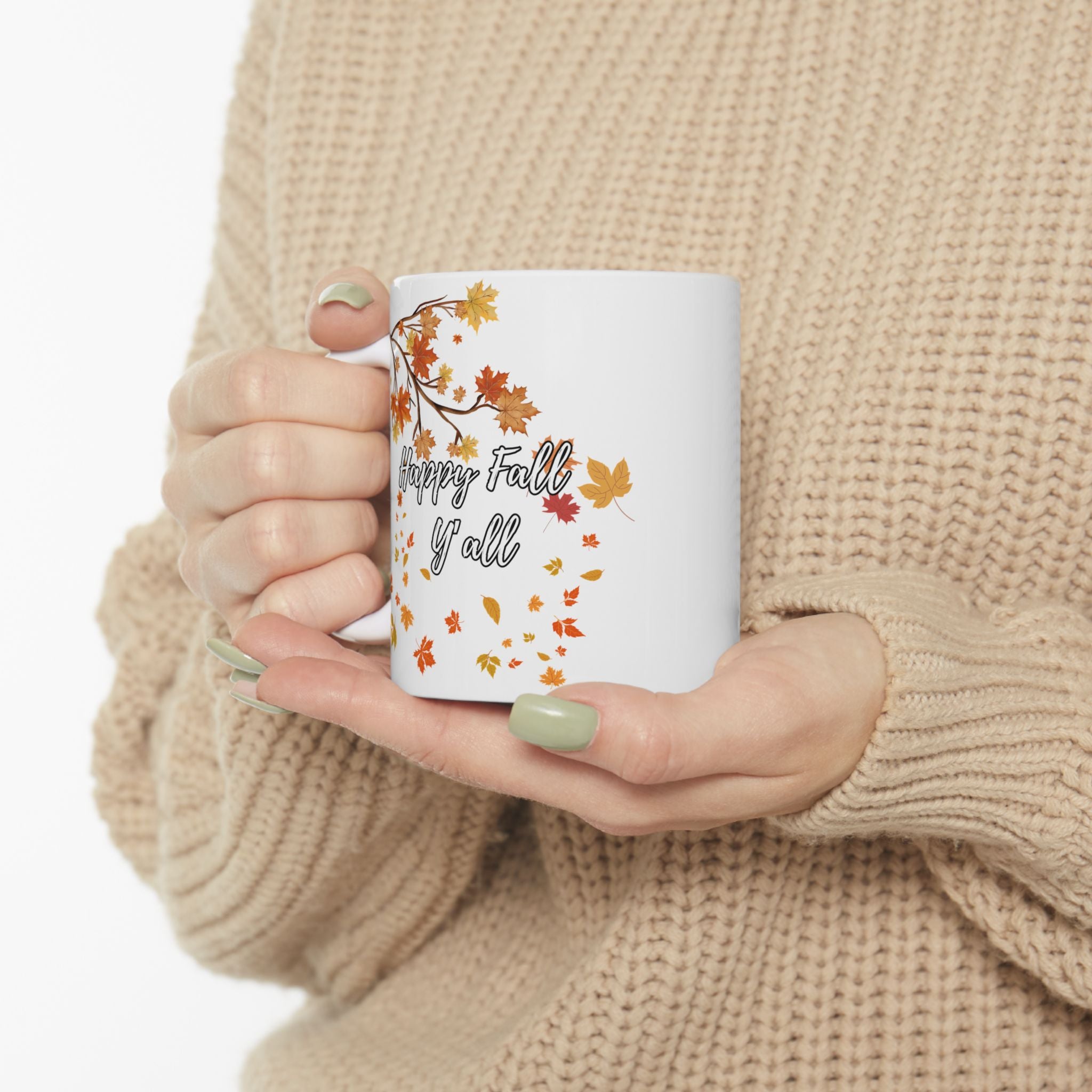Autumn Floral Ceramic Mug, Cozy Coffee Cup, Fall Decor Gift, Nature Lover Present, Seasonal Beverage Holder