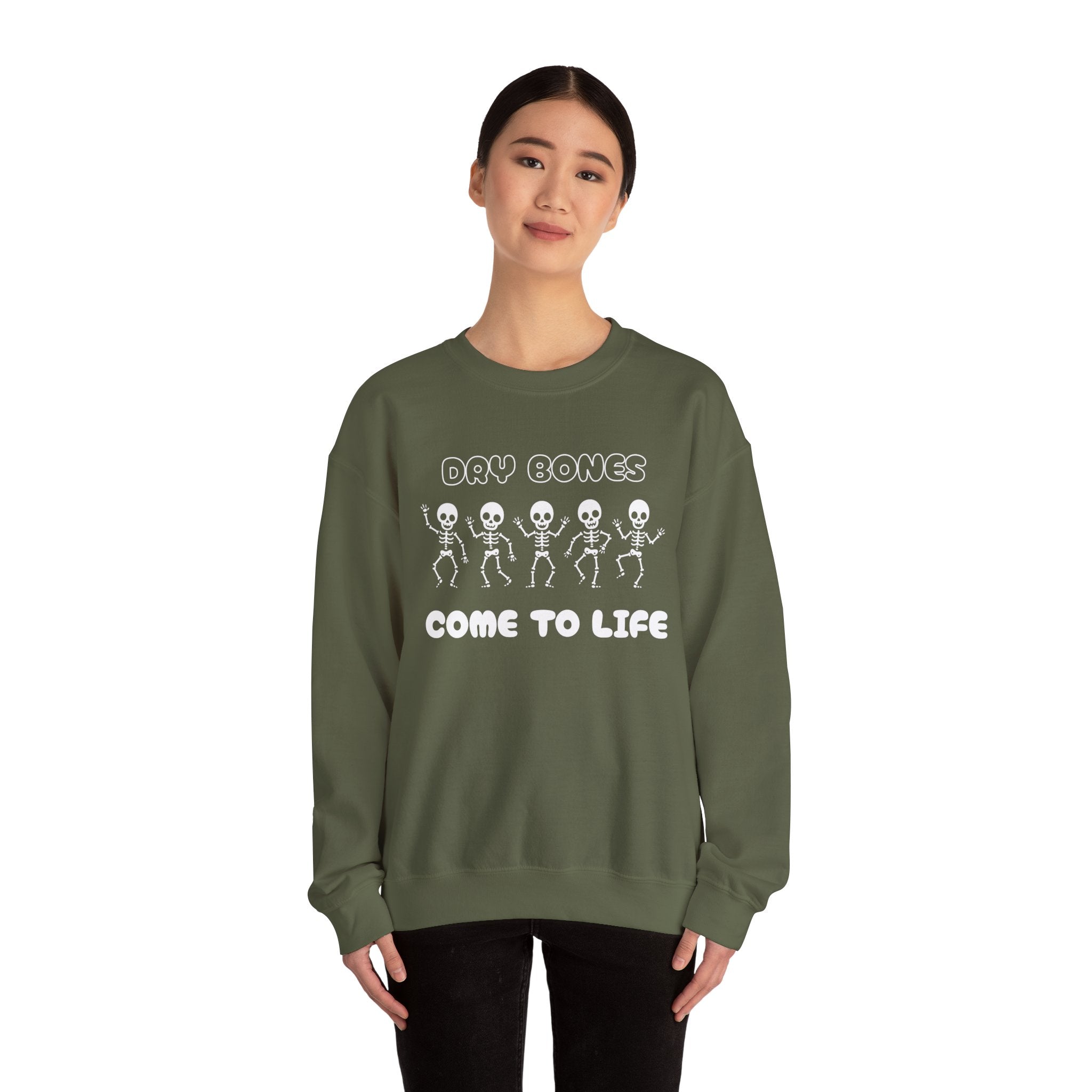 Dry Bones Come To Life Crewneck Sweatshirt - Perfect for Halloween, Cozy Nights, Unisex Gift, Seasonal Style, Fall Fashion, Spooky Season