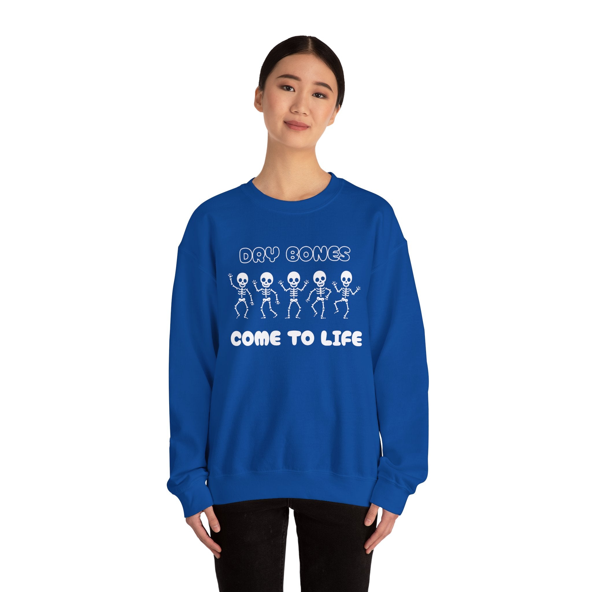 Dry Bones Come To Life Crewneck Sweatshirt - Perfect for Halloween, Cozy Nights, Unisex Gift, Seasonal Style, Fall Fashion, Spooky Season