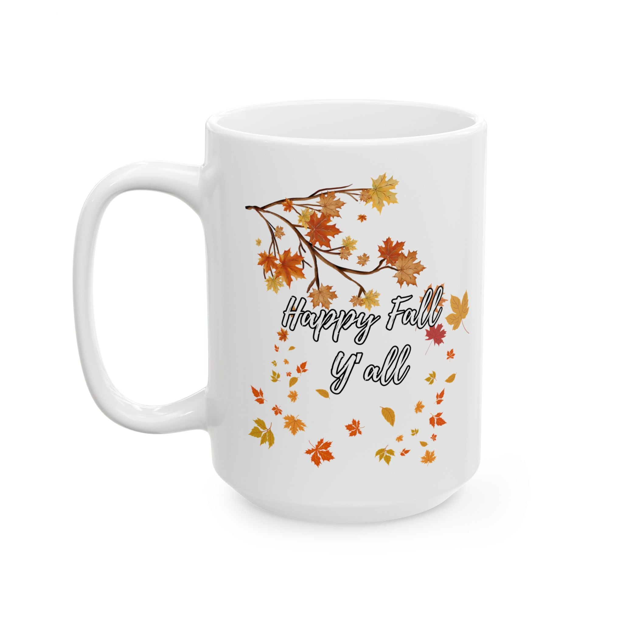 Autumn Floral Ceramic Mug, Cozy Coffee Cup, Fall Decor Gift, Nature Lover Present, Seasonal Beverage Holder