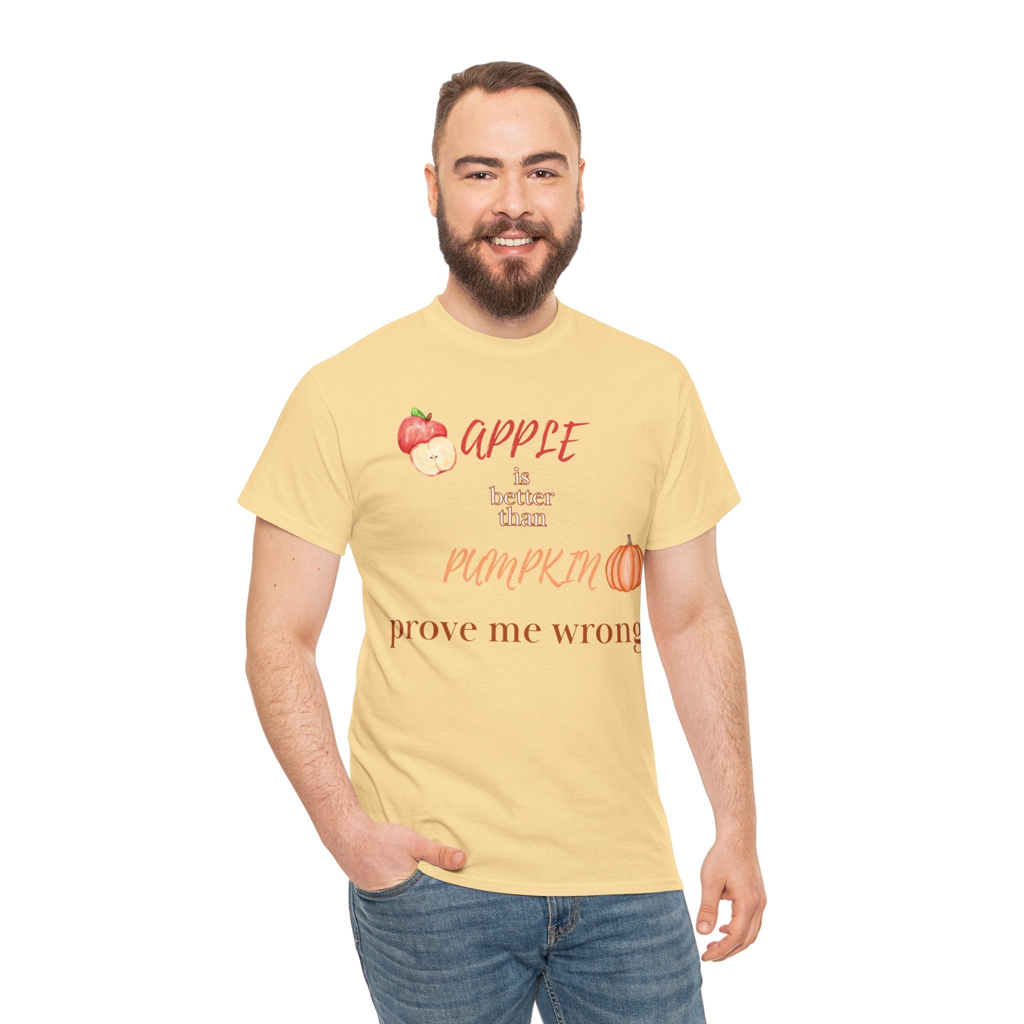 Apple Better Than Pumpkin Tee, Funny Autumn T-Shirt, Casual Halloween Shirt, Fall Holiday Apparel, Gift for Friends