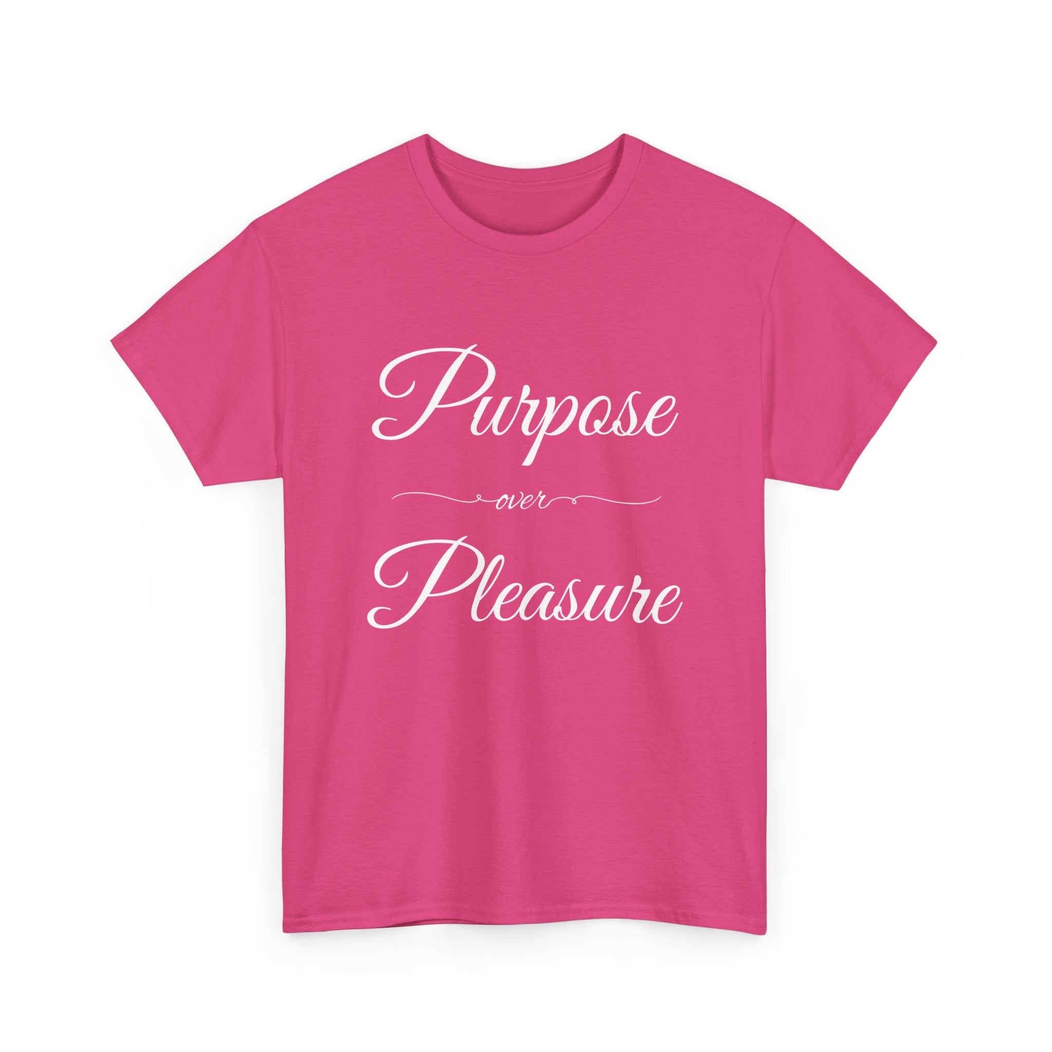 Purpose Over Pleasure Unisex Heavy Cotton Tee, Casual Wear, Gifts for Her, Birthday Present, Motivational T-Shirt, Everyday Comfort