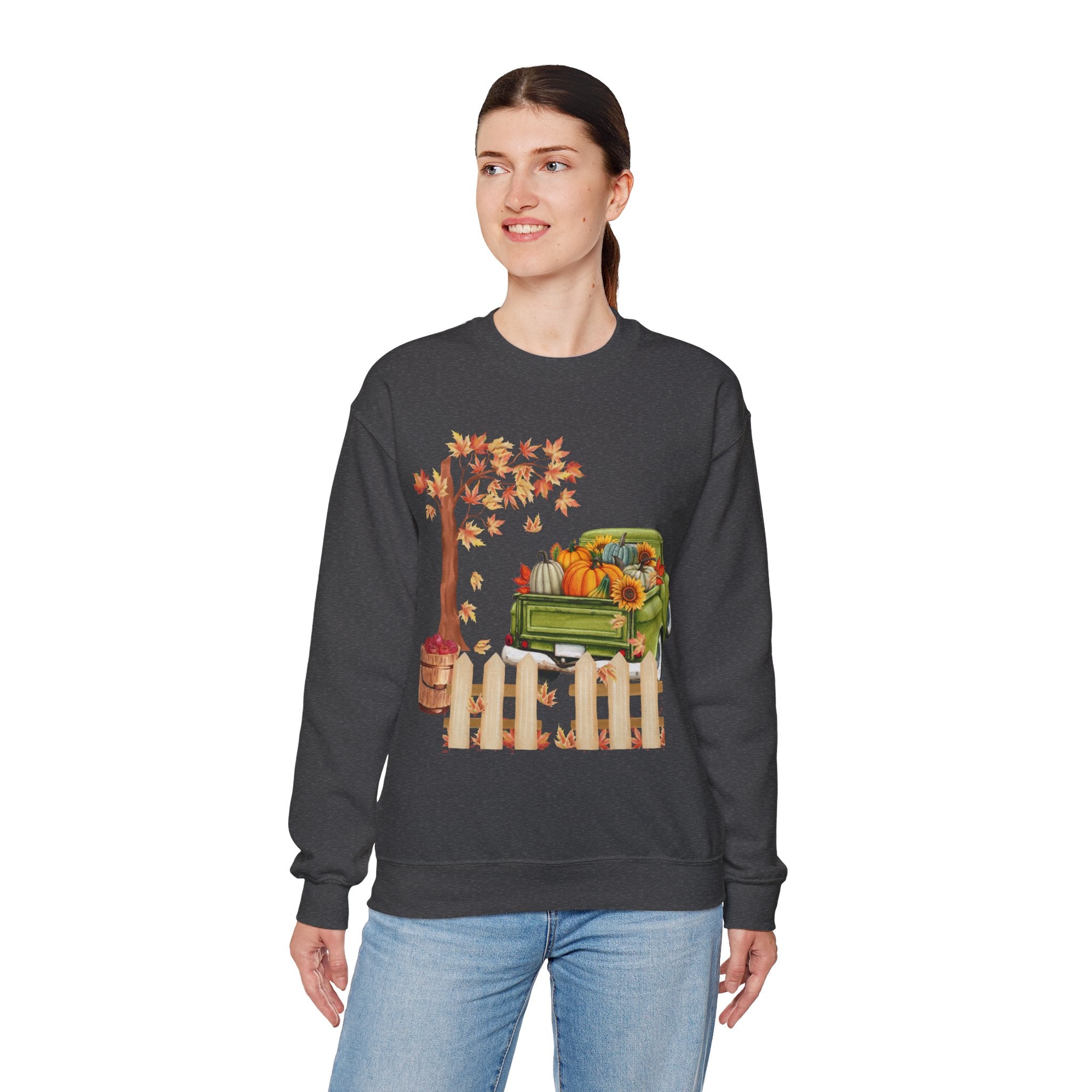 Autumn Vibes Crewneck Sweatshirt – Cozy Fall Apparel, Pumpkin Decor, Harvest Festival Fashion, Unisex Sweatshirt, Seasonal Layering