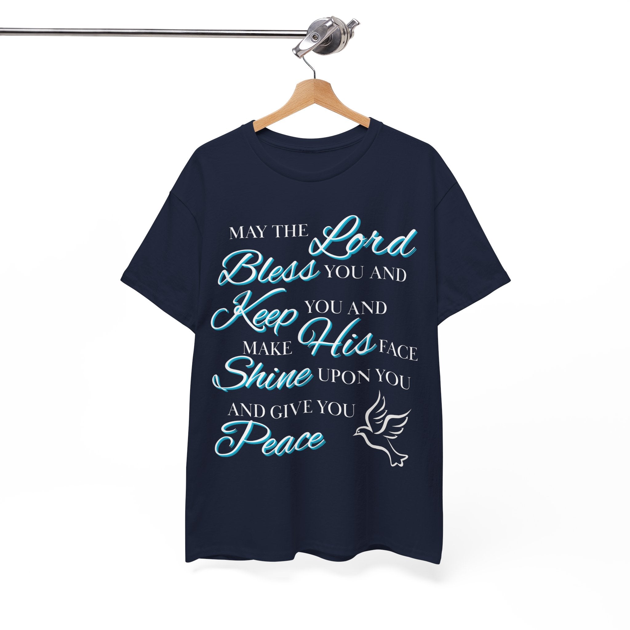 May The Lord Bless You and Keep You Faith-Inspired Unisex Heavy Cotton Tee, Inspirational Graphic Shirt, Christian Gift, Casual Wear, Spiritual Comfort, Religious Apparel