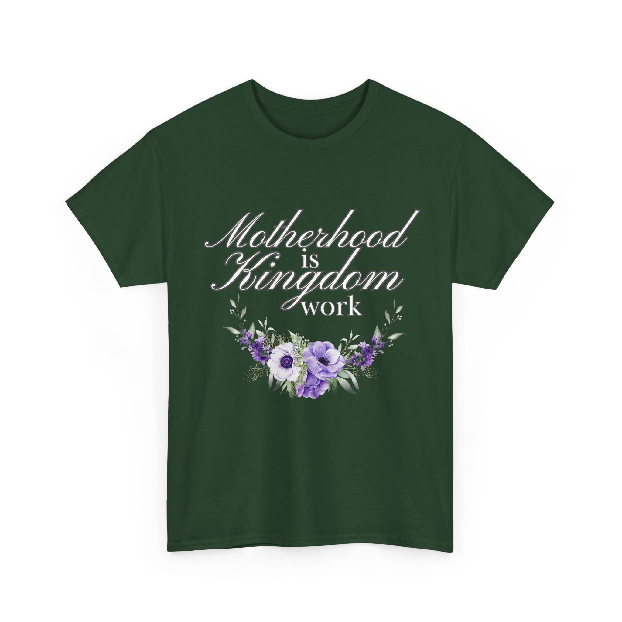Motherhood is Kingdom Work Unisex Tee - Celebrate Motherhood, Gift for Moms, Cute Floral Design, Relaxed Fit, Everyday Wear