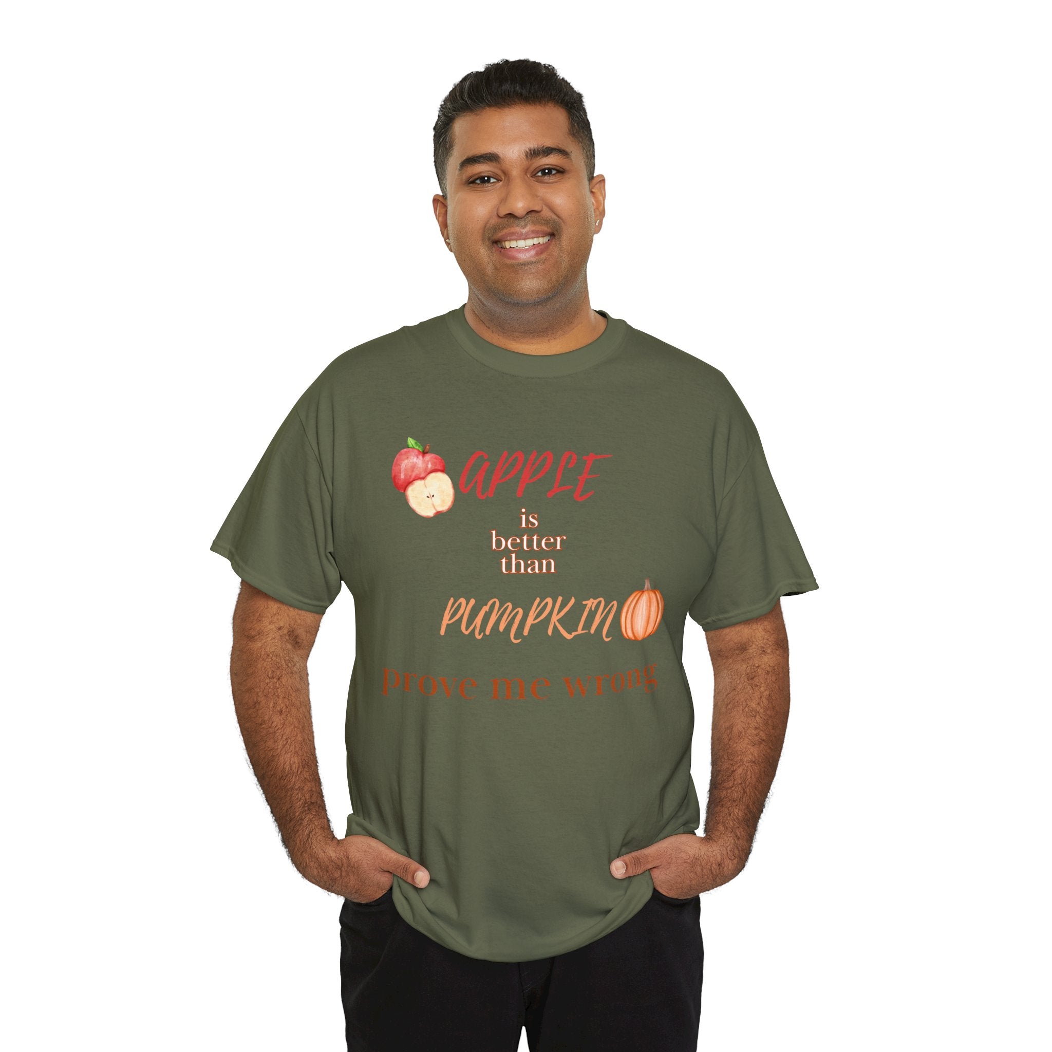 Apple Better Than Pumpkin Tee, Funny Autumn T-Shirt, Casual Halloween Shirt, Fall Holiday Apparel, Gift for Friends