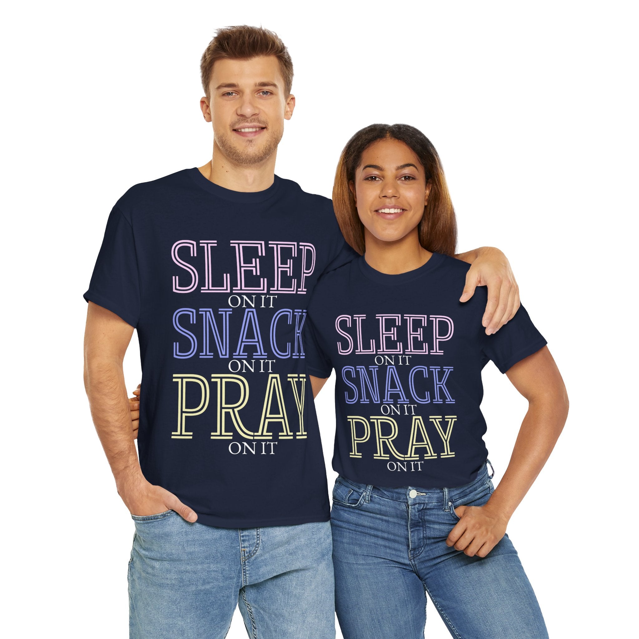 Sleep, Snack, Pray Unisex Tee - Casual Cotton Shirt for Comfort Lovers, Great for Relaxing, Gifts, Everyday Wear, Self-Care