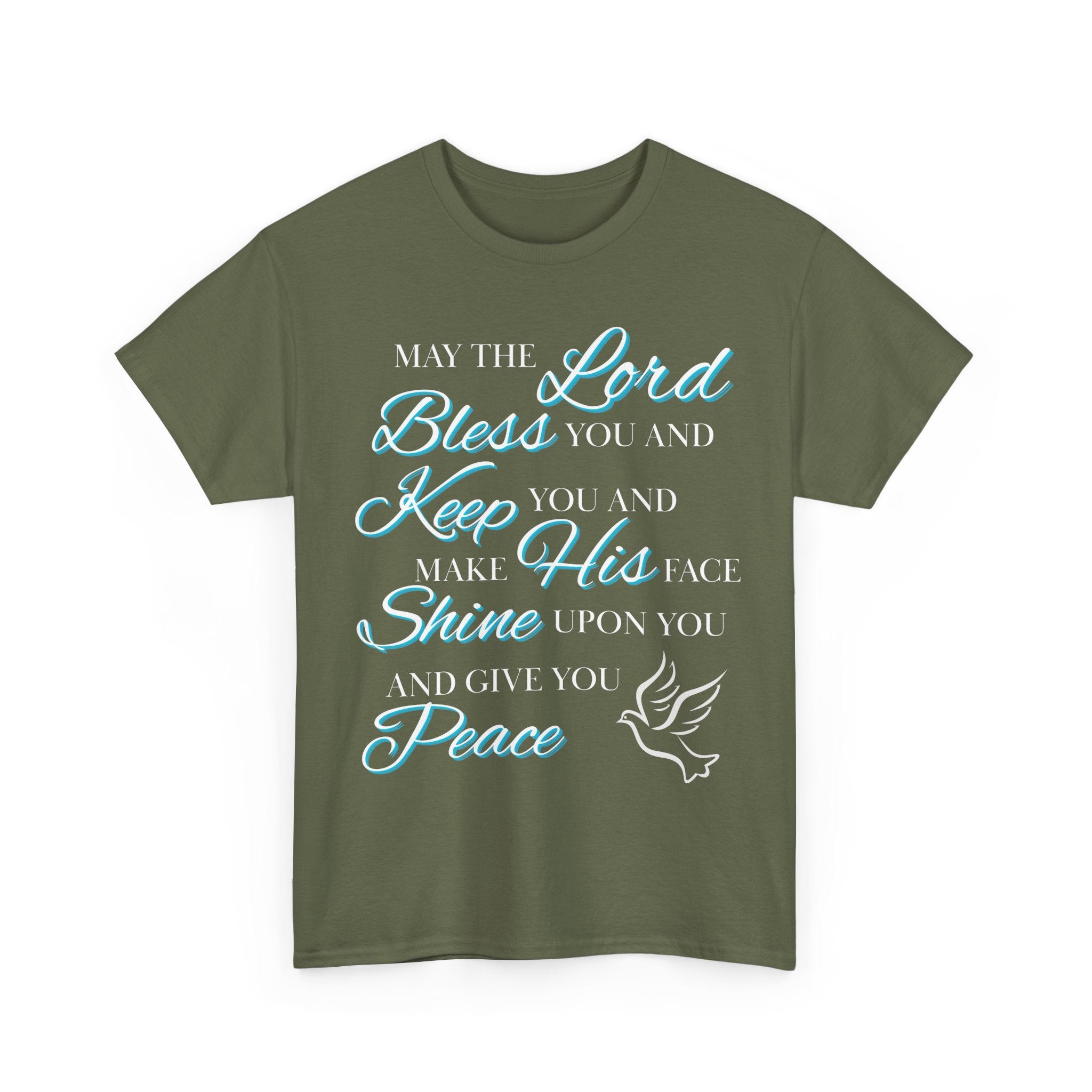 May The Lord Bless You and Keep You Faith-Inspired Unisex Heavy Cotton Tee, Inspirational Graphic Shirt, Christian Gift, Casual Wear, Spiritual Comfort, Religious Apparel