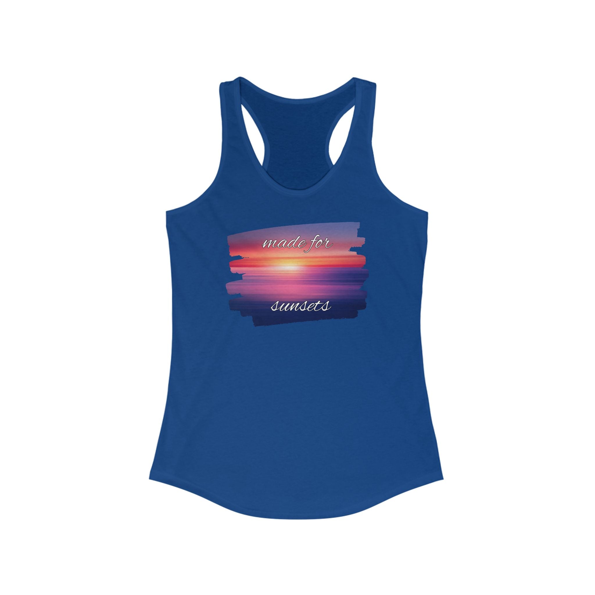 Sunset Vibes Racerback Tank | Summer Wear, Beach Tank, Casual Top, Gift for Her, Vacation Outfit