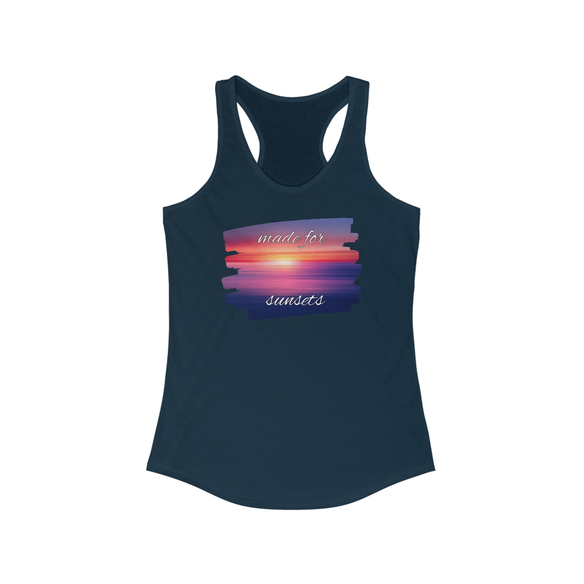 Sunset Vibes Racerback Tank | Summer Wear, Beach Tank, Casual Top, Gift for Her, Vacation Outfit