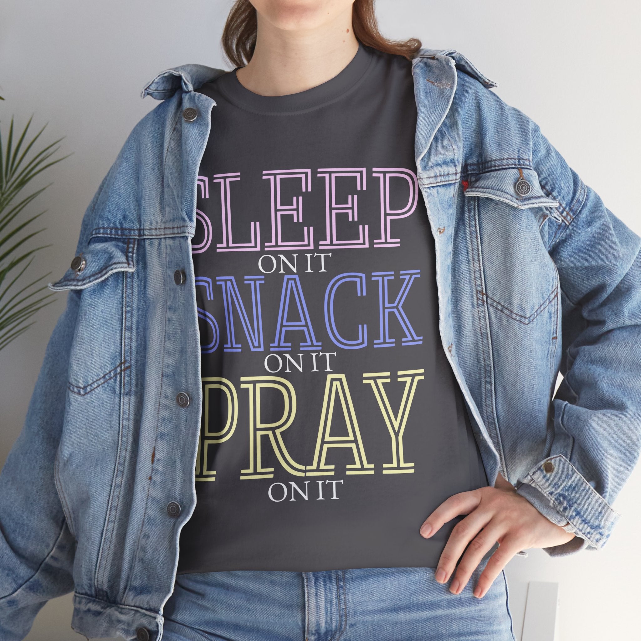 Sleep, Snack, Pray Unisex Tee - Casual Cotton Shirt for Comfort Lovers, Great for Relaxing, Gifts, Everyday Wear, Self-Care