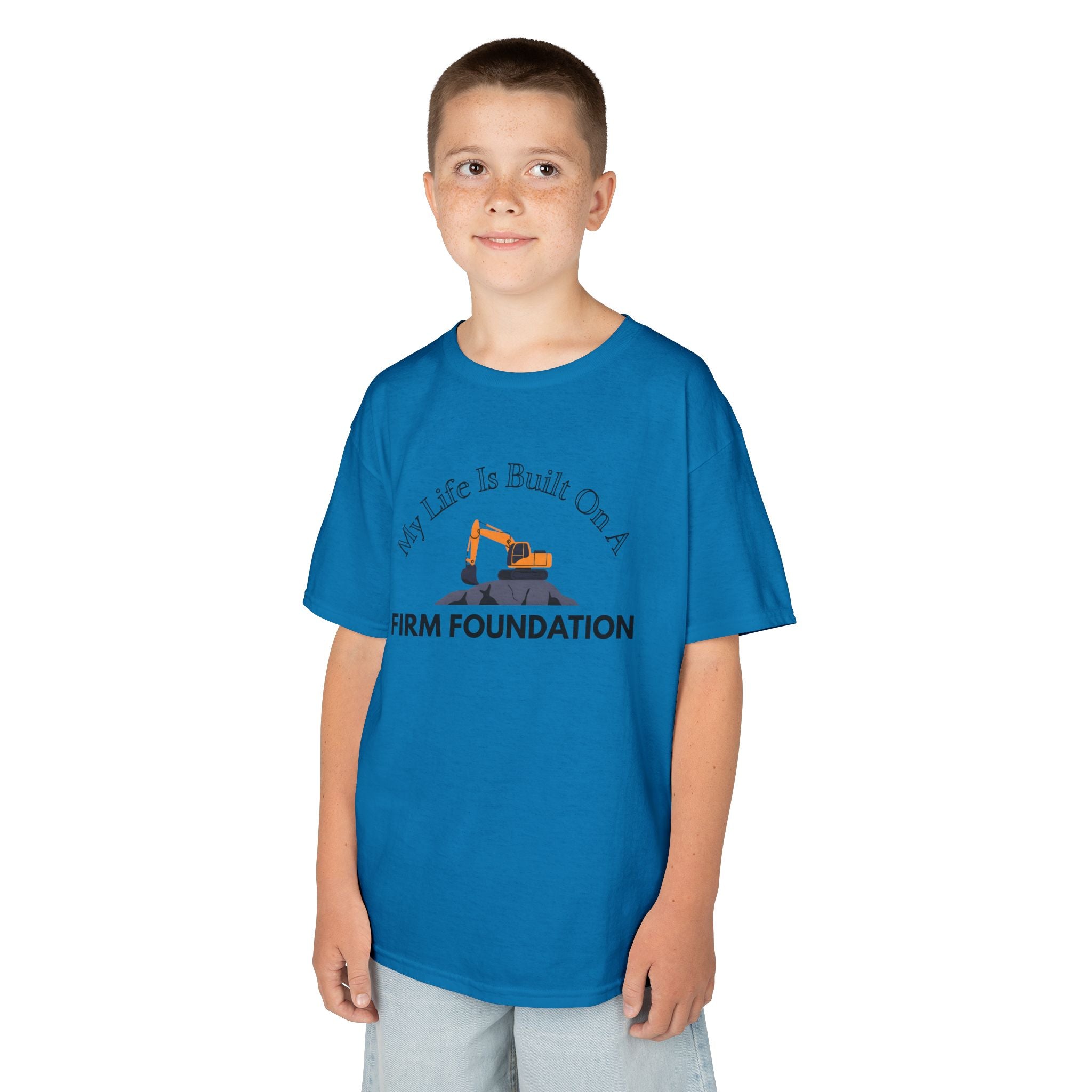 Kids Tee - My Life is Built on a Firm Foundation Construction Image