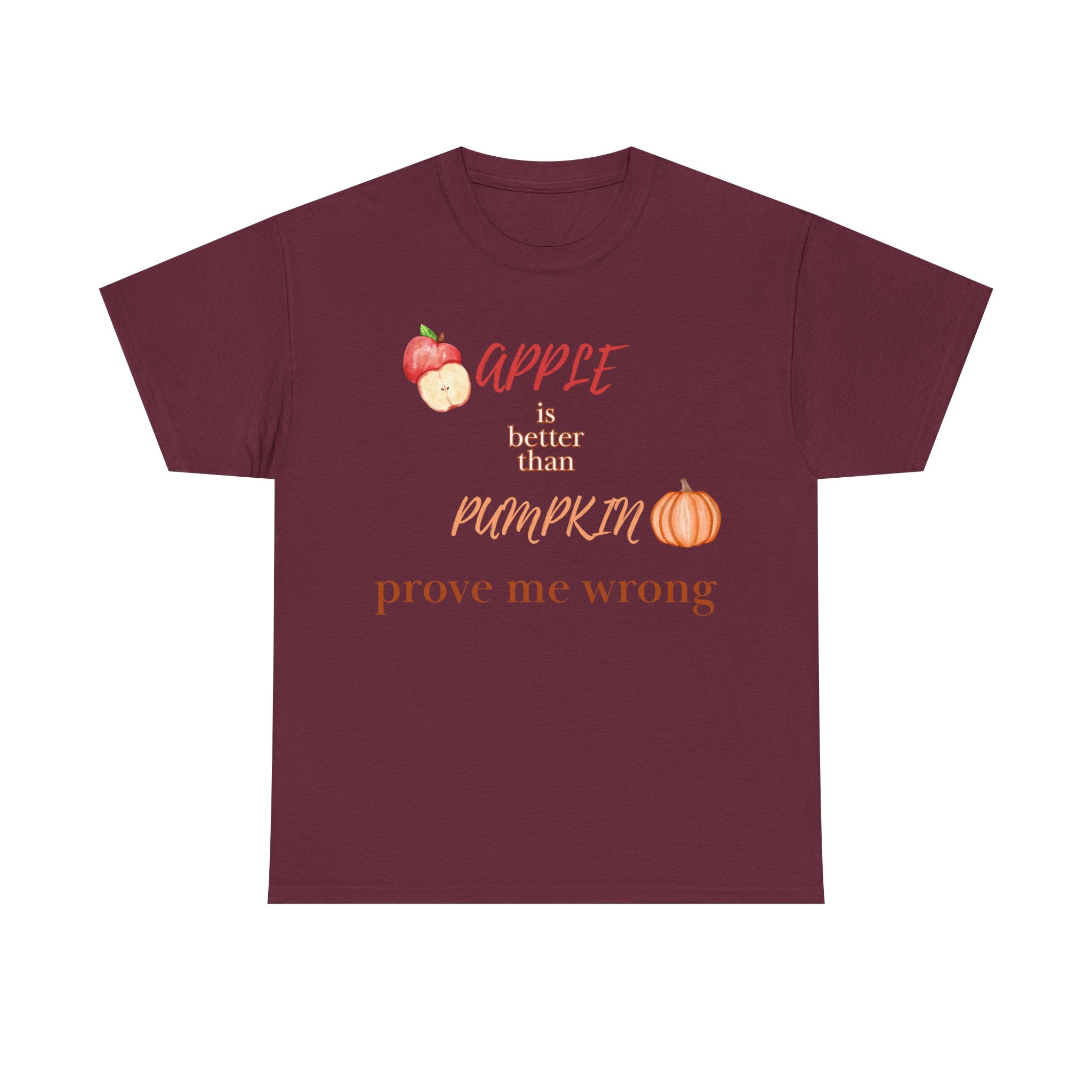 Apple Better Than Pumpkin Tee, Funny Autumn T-Shirt, Casual Halloween Shirt, Fall Holiday Apparel, Gift for Friends