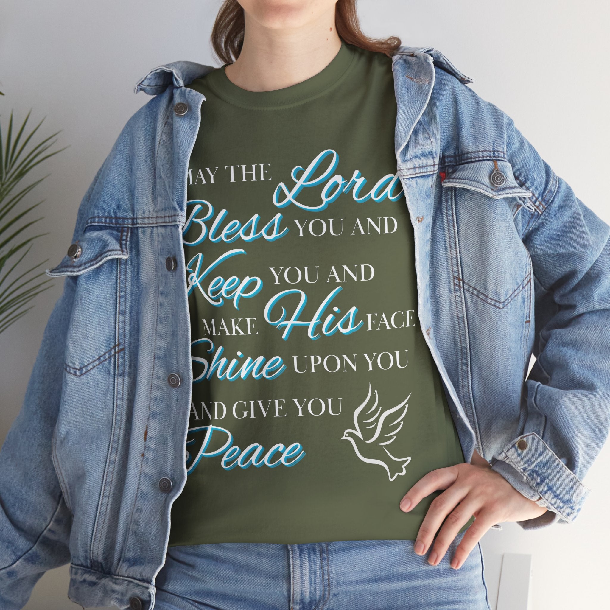 May The Lord Bless You and Keep You Faith-Inspired Unisex Heavy Cotton Tee, Inspirational Graphic Shirt, Christian Gift, Casual Wear, Spiritual Comfort, Religious Apparel