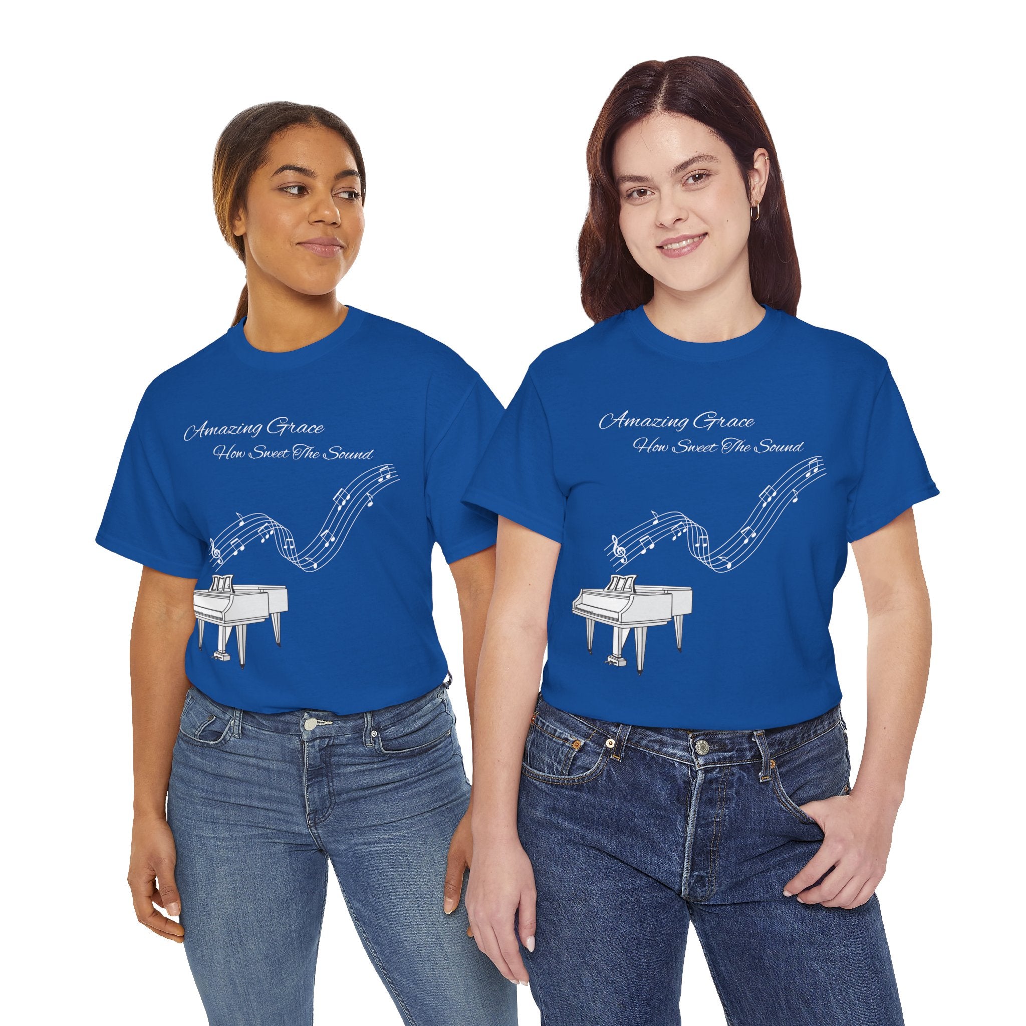 Music Lover's Unisex Tee - Amazing Grace Design, Perfect Gift for Musicians, Casual Wear, Music Event Shirt, Piano Lovers Top