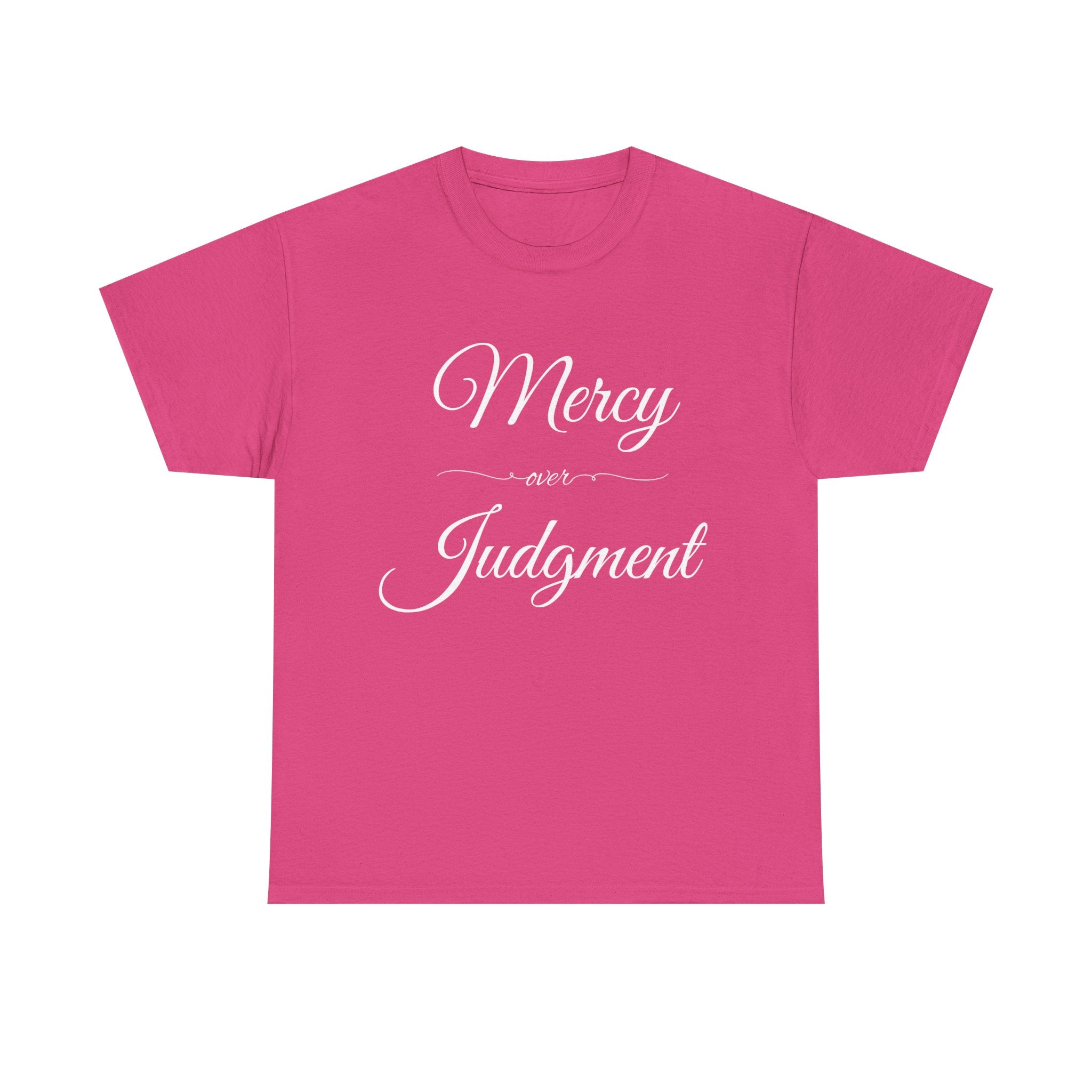 Stylish Unisex Tee with 'Mercy over Judgment' Design, Casual Wear, Gift for Friends, Motivational Clothing, Spiritual Shirt