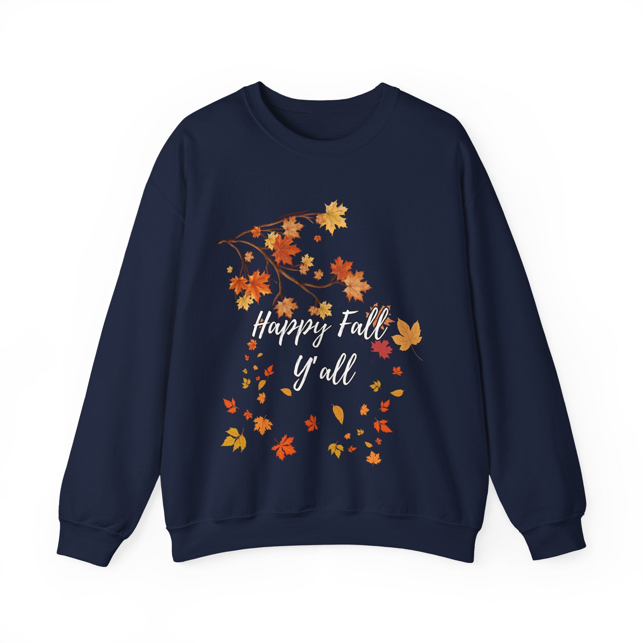 Autumn Leaves Sweatshirt, Happy Fall Y'all Crewneck, Cozy Fall Apparel, Thanksgiving Gift, Seasonal Fashion