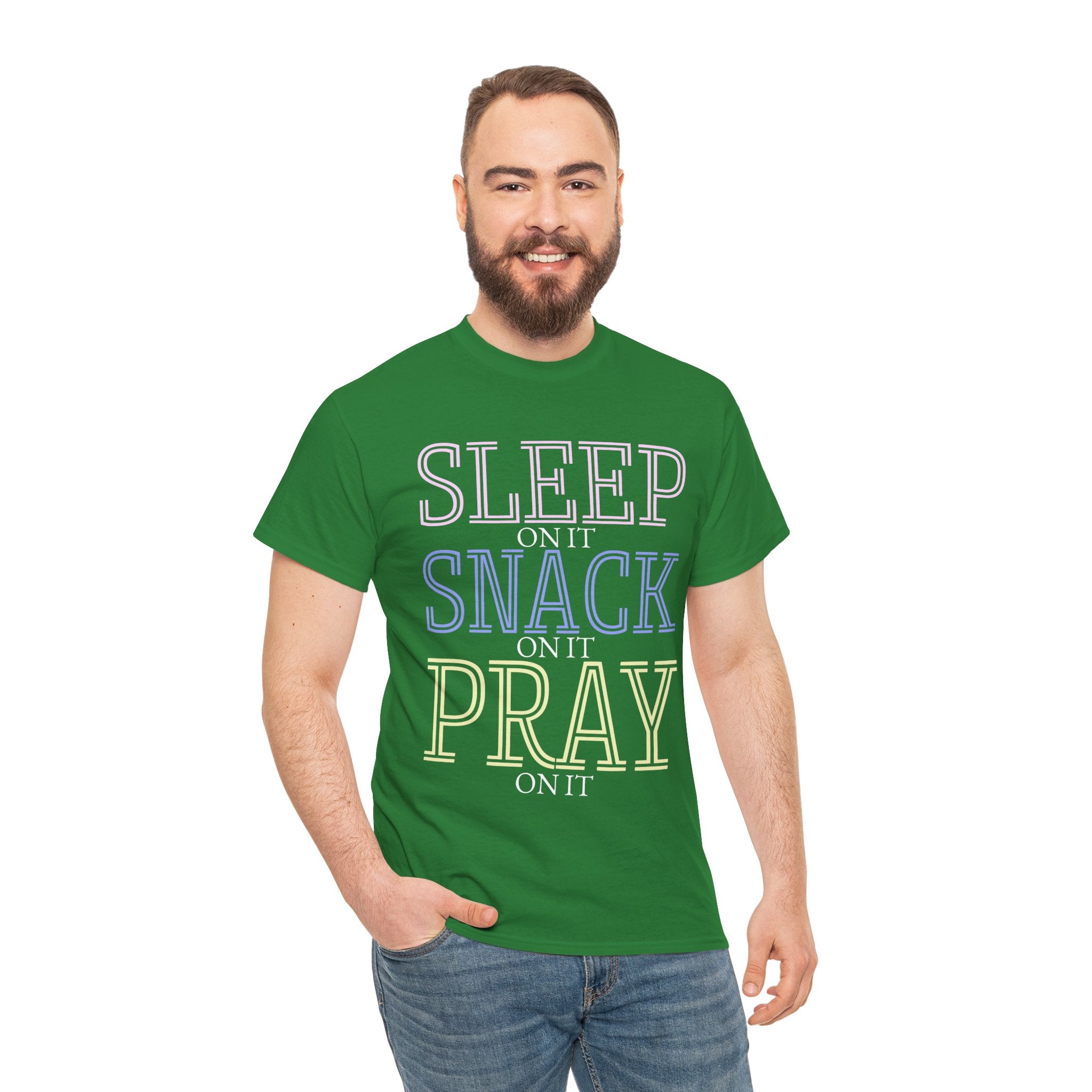 Sleep, Snack, Pray Unisex Tee - Casual Cotton Shirt for Comfort Lovers, Great for Relaxing, Gifts, Everyday Wear, Self-Care