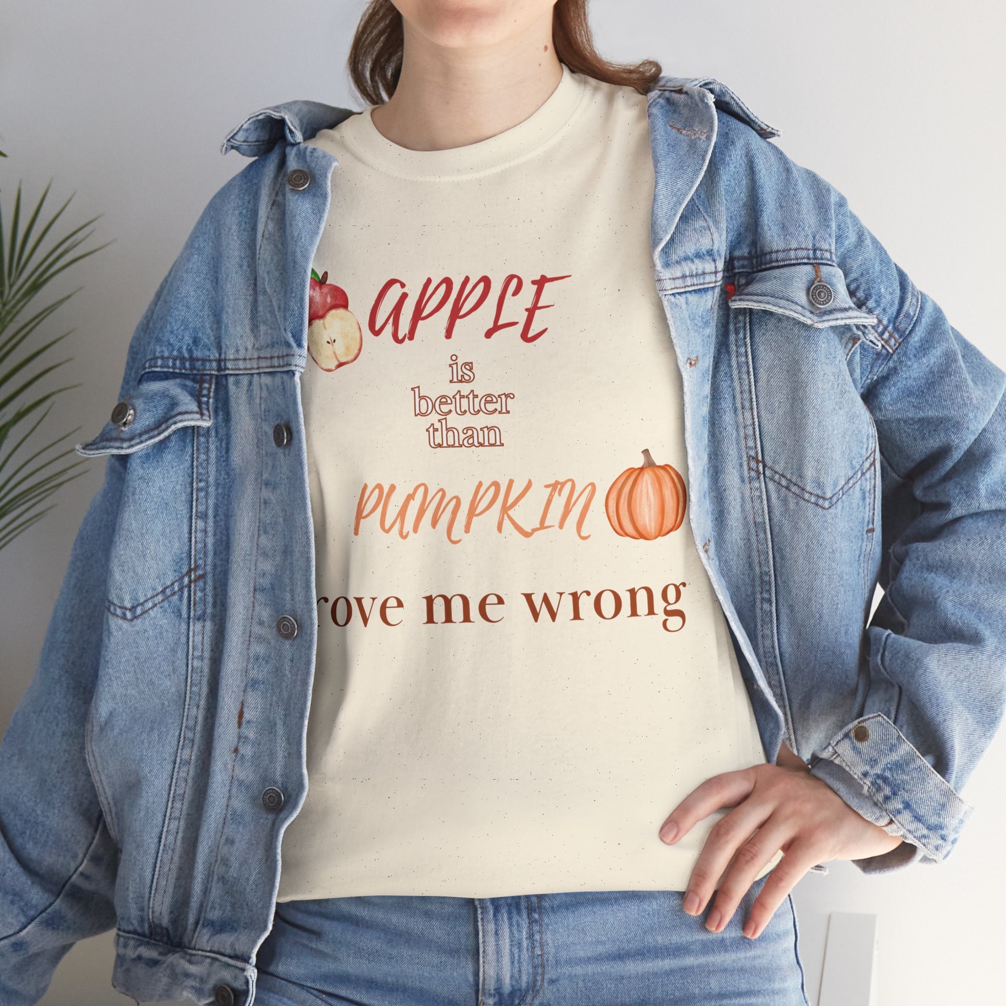 Apple Better Than Pumpkin Tee, Funny Autumn T-Shirt, Casual Halloween Shirt, Fall Holiday Apparel, Gift for Friends