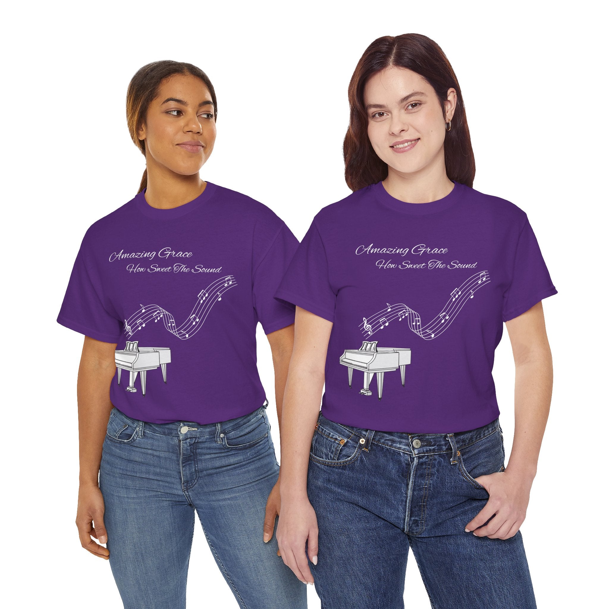 Music Lover's Unisex Tee - Amazing Grace Design, Perfect Gift for Musicians, Casual Wear, Music Event Shirt, Piano Lovers Top