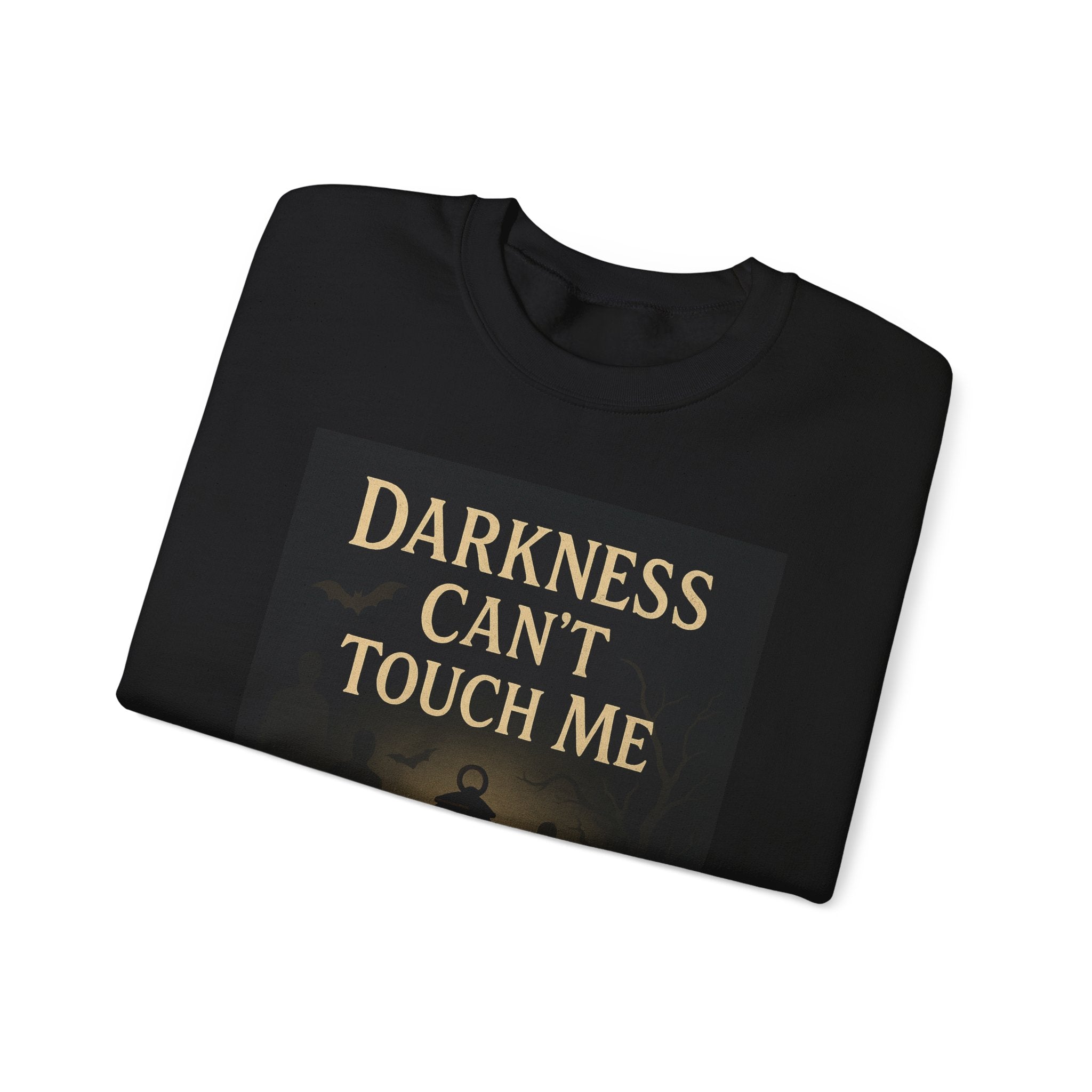 Mysterious Glow Sweatshirt – Darkness Can’t Touch Me, Unisex Crewneck, Cozy Gift, Halloween Wear, Night Out Style