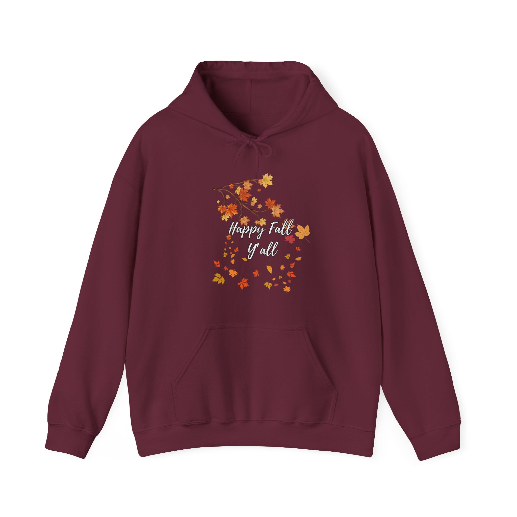 Happy Fall Y'all Hoodie - Cozy Unisex Sweatshirt for Autumn, Thanksgiving Gift, Seasonal Wear, Fall Fashion, Leaf Design