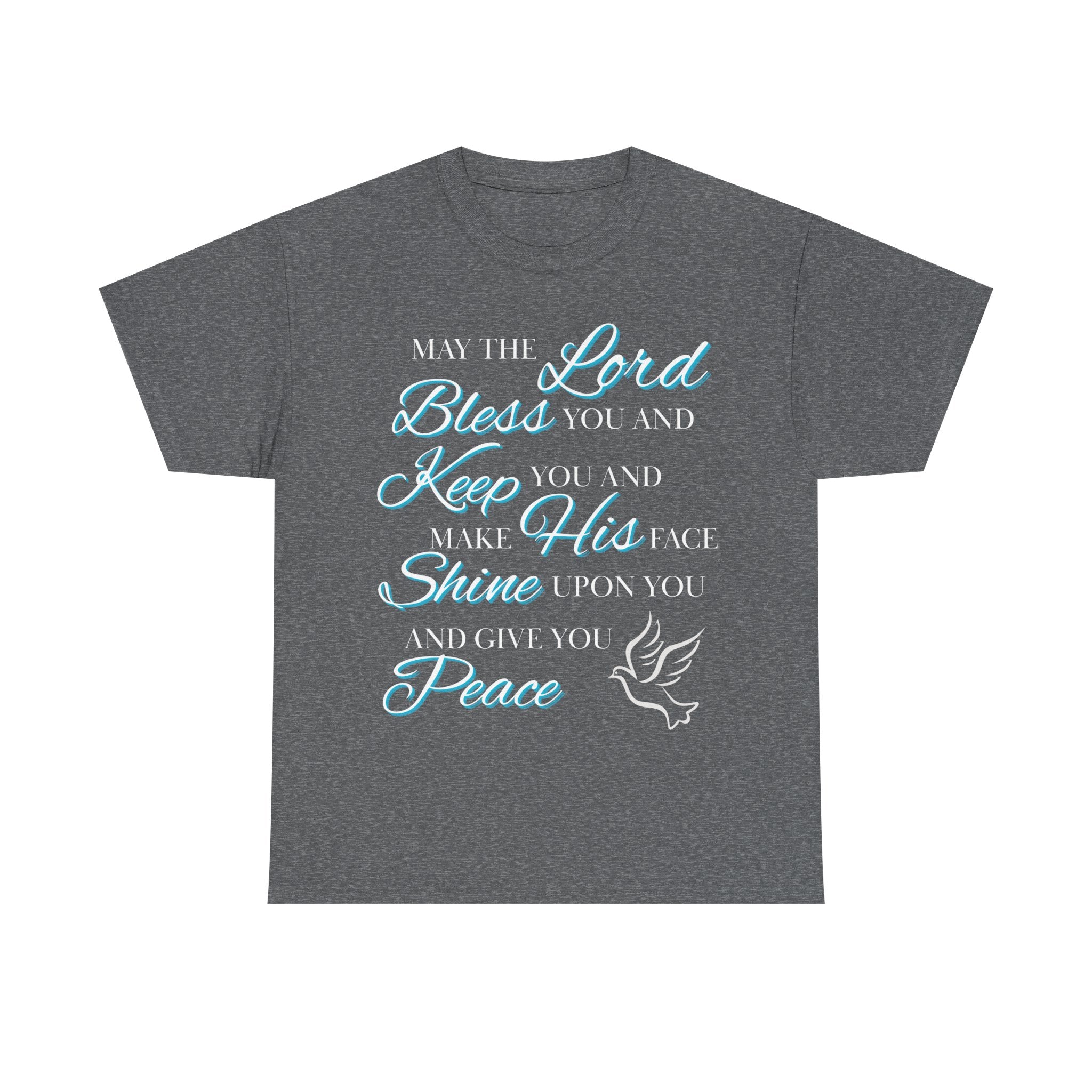 May The Lord Bless You and Keep You Faith-Inspired Unisex Heavy Cotton Tee, Inspirational Graphic Shirt, Christian Gift, Casual Wear, Spiritual Comfort, Religious Apparel