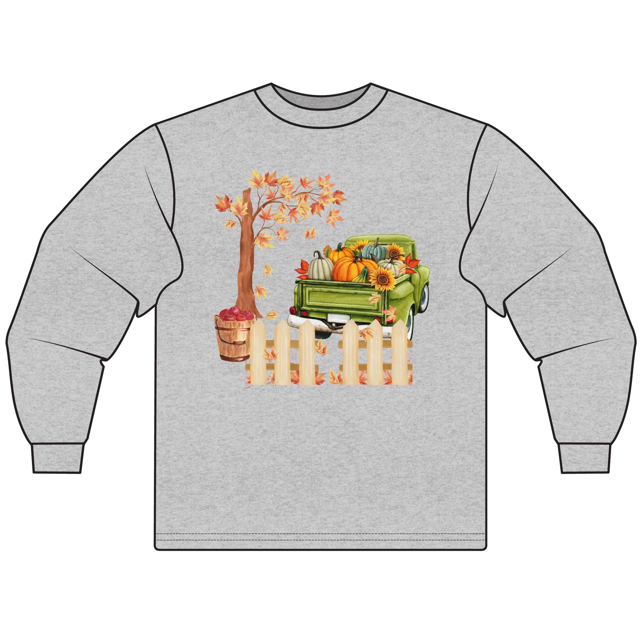 Autumn Vibes Unisex Long Sleeve T-Shirt - Cozy Fall Pullover, Perfect for Thanksgiving, Harvest Festivals, Pumpkin Lovers, Gift Idea
