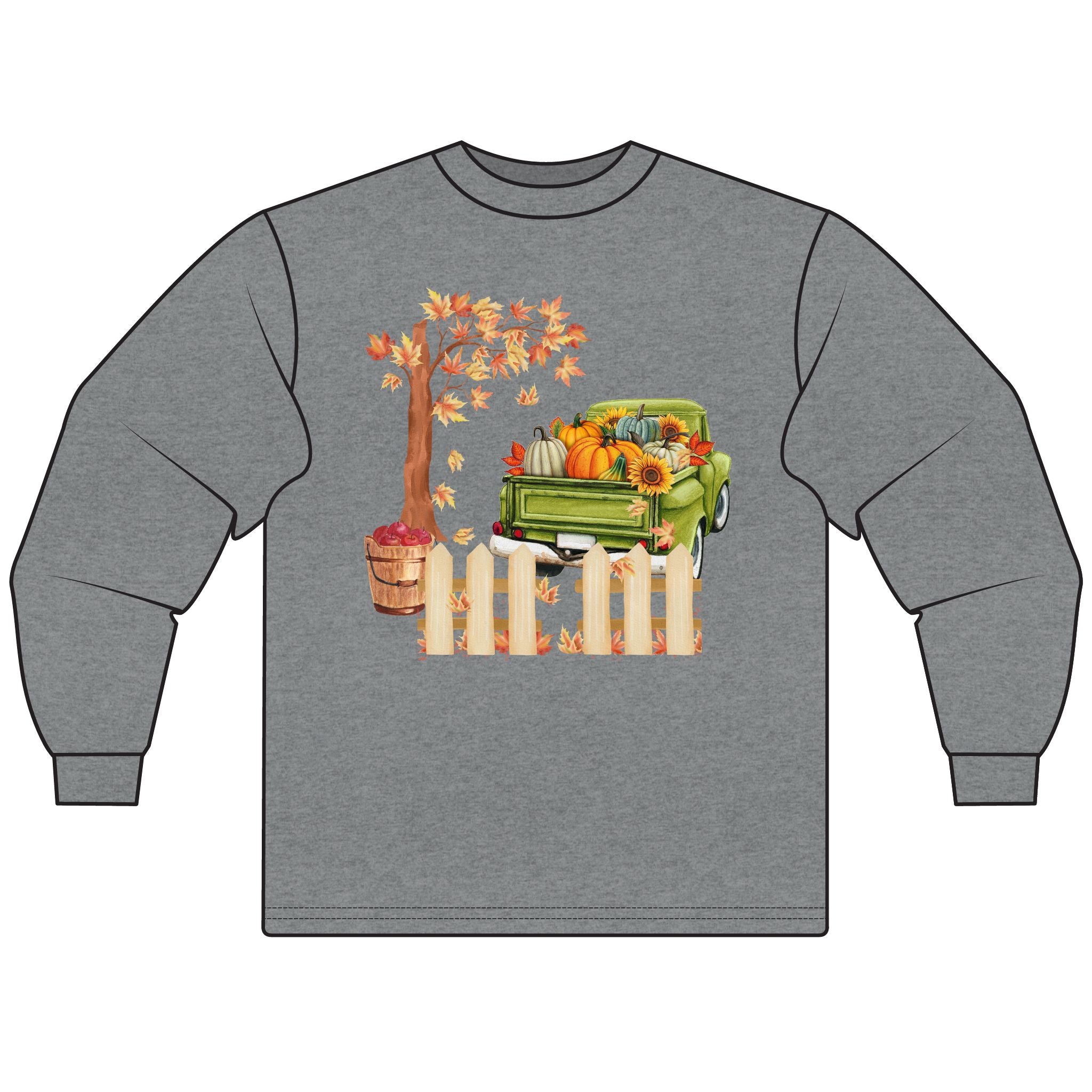 Autumn Vibes Unisex Long Sleeve T-Shirt - Cozy Fall Pullover, Perfect for Thanksgiving, Harvest Festivals, Pumpkin Lovers, Gift Idea