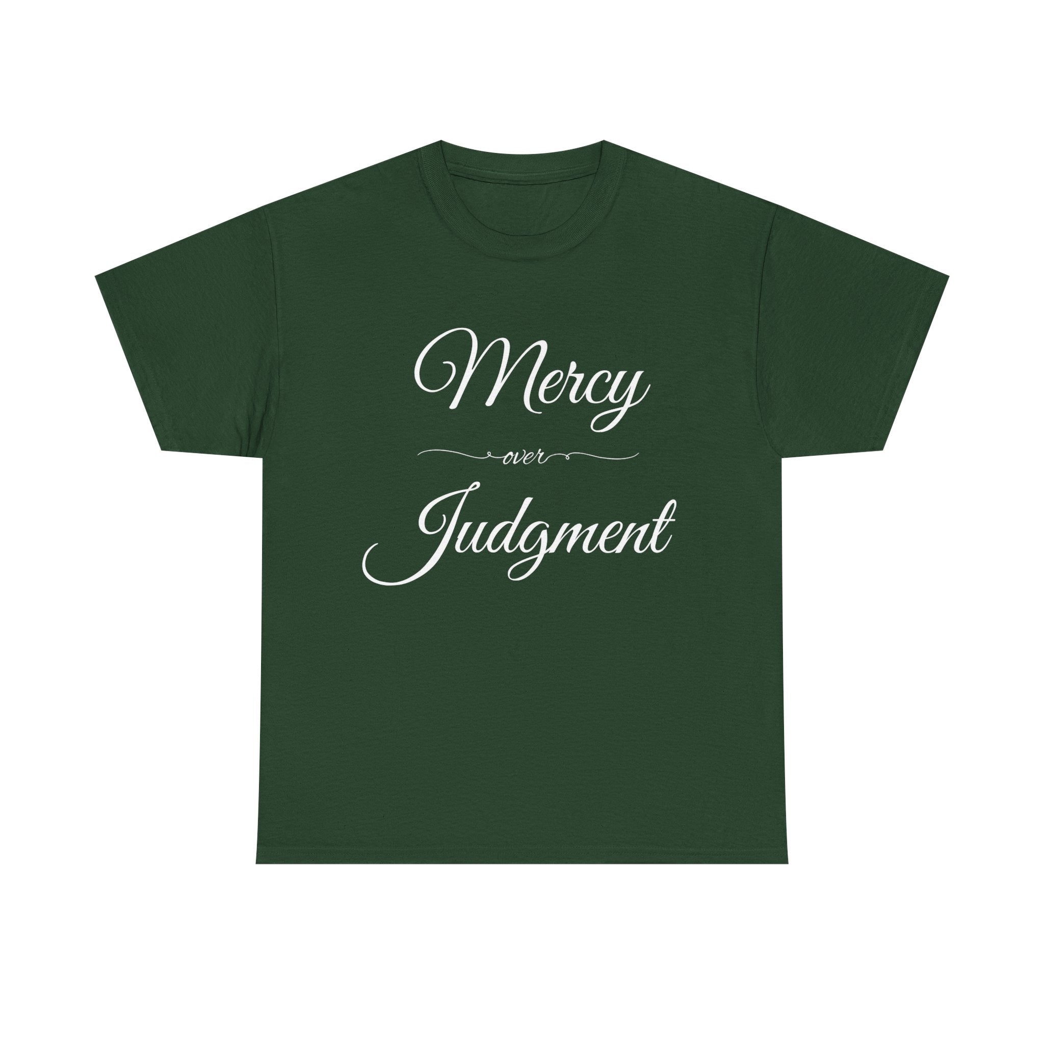 Stylish Unisex Tee with 'Mercy over Judgment' Design, Casual Wear, Gift for Friends, Motivational Clothing, Spiritual Shirt