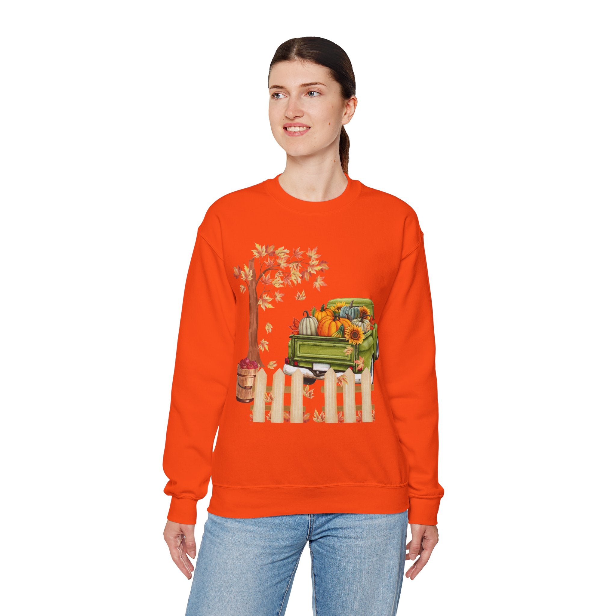 Autumn Vibes Crewneck Sweatshirt – Cozy Fall Apparel, Pumpkin Decor, Harvest Festival Fashion, Unisex Sweatshirt, Seasonal Layering