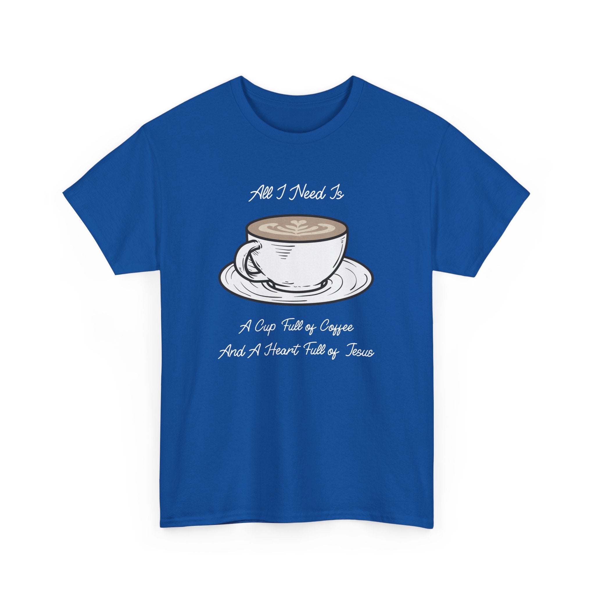 Unisex Heavy Cotton Tee with Coffee and Faith Design - Perfect for Coffee Lovers, Christians, Gifts, Casual Wear, and Everyday Comfort