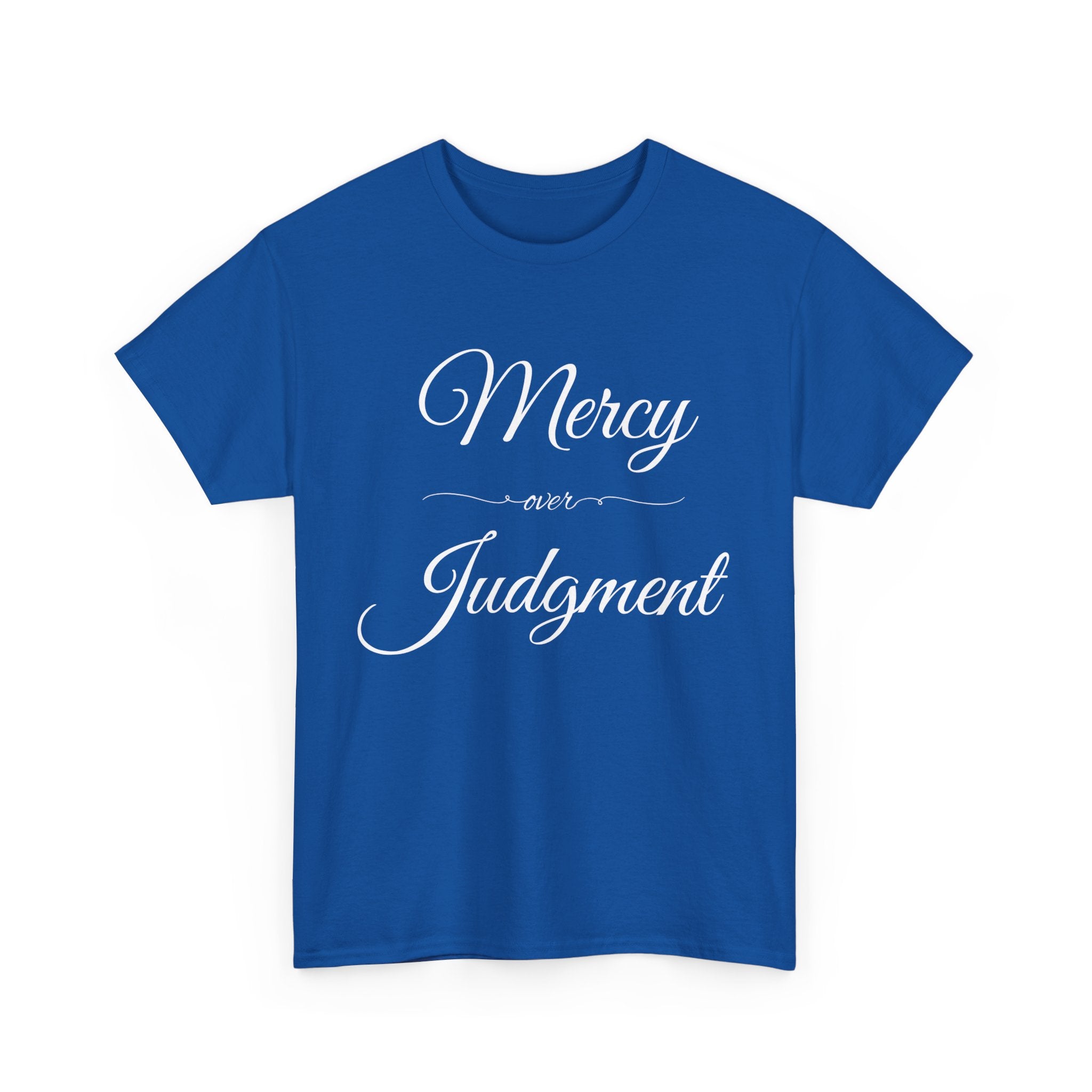 Stylish Unisex Tee with 'Mercy over Judgment' Design, Casual Wear, Gift for Friends, Motivational Clothing, Spiritual Shirt