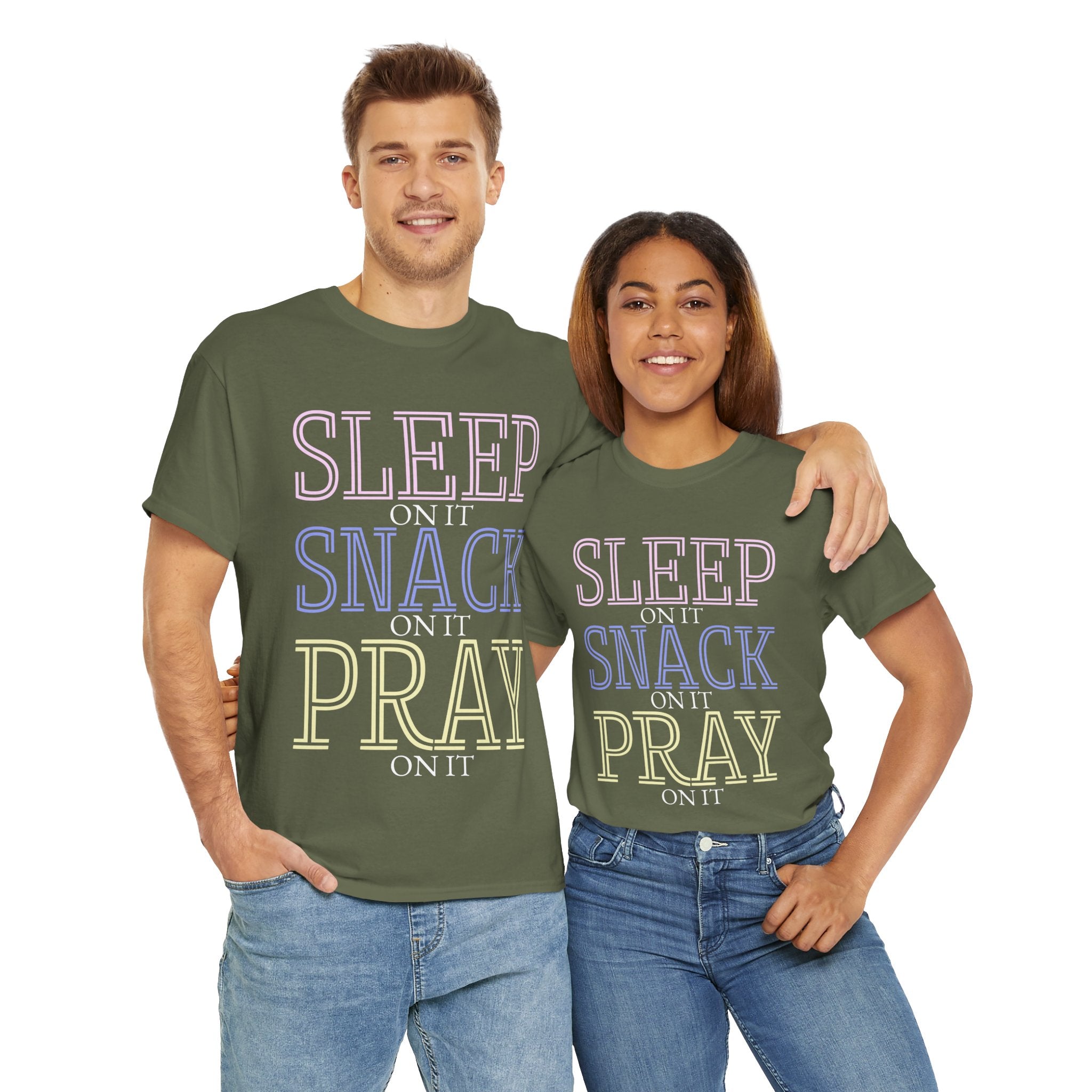 Sleep, Snack, Pray Unisex Tee - Casual Cotton Shirt for Comfort Lovers, Great for Relaxing, Gifts, Everyday Wear, Self-Care