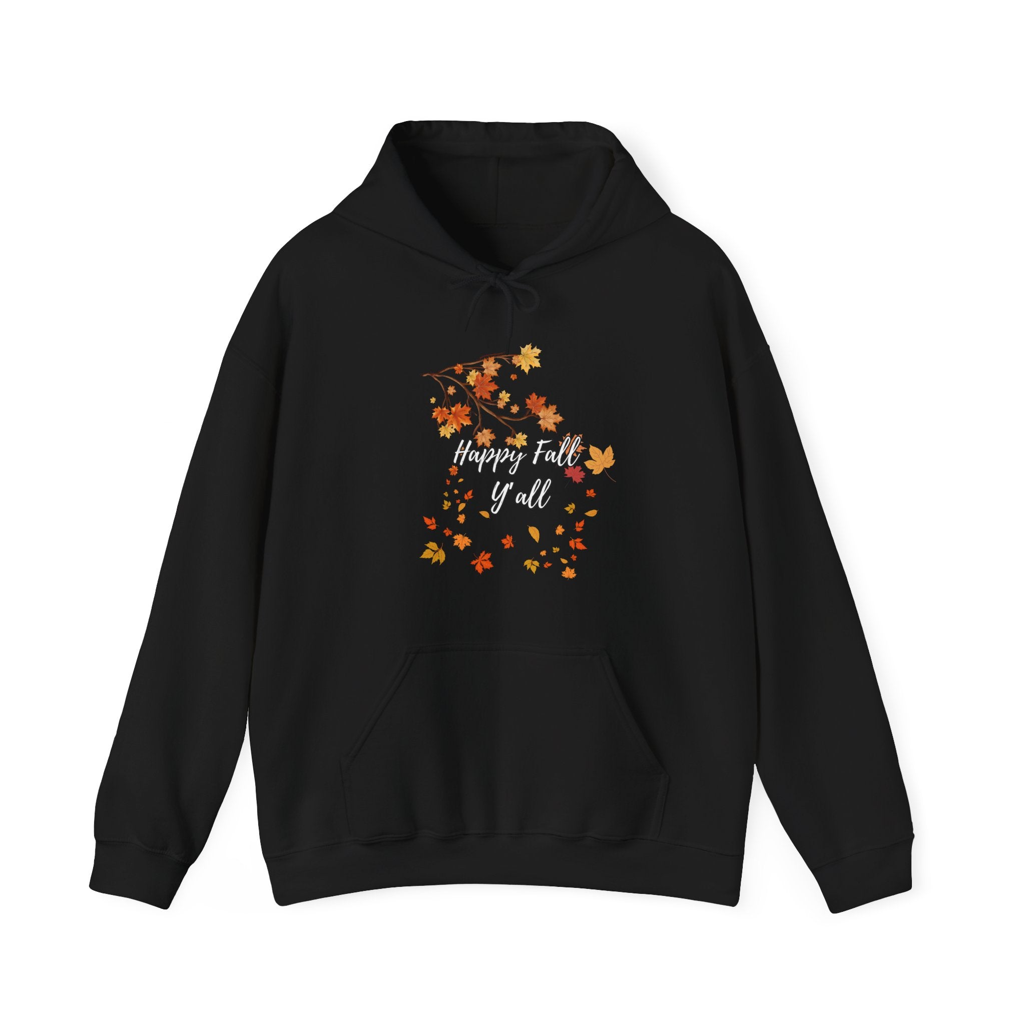 Happy Fall Y'all Hoodie - Cozy Unisex Sweatshirt for Autumn, Thanksgiving Gift, Seasonal Wear, Fall Fashion, Leaf Design