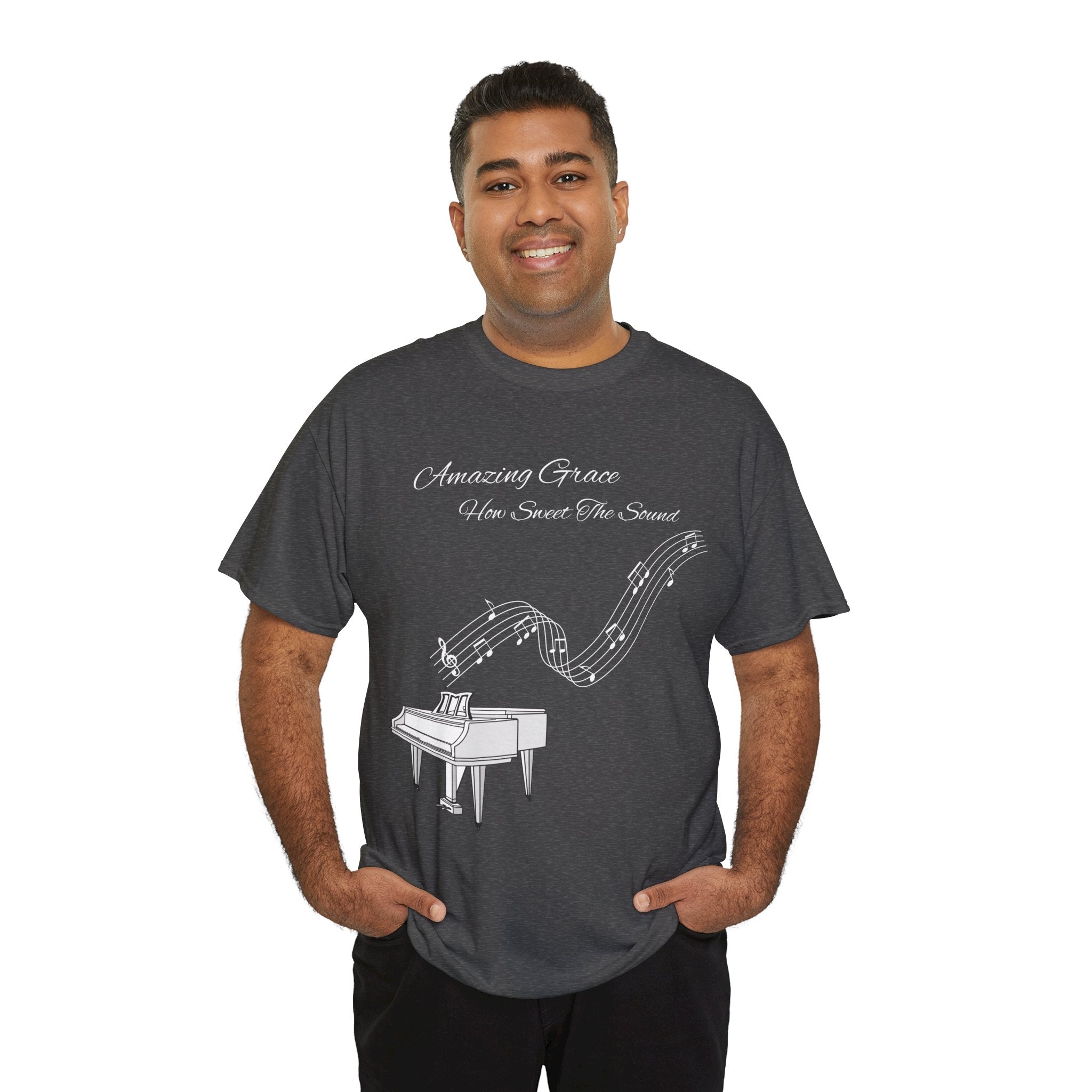 Music Lover's Unisex Tee - Amazing Grace Design, Perfect Gift for Musicians, Casual Wear, Music Event Shirt, Piano Lovers Top