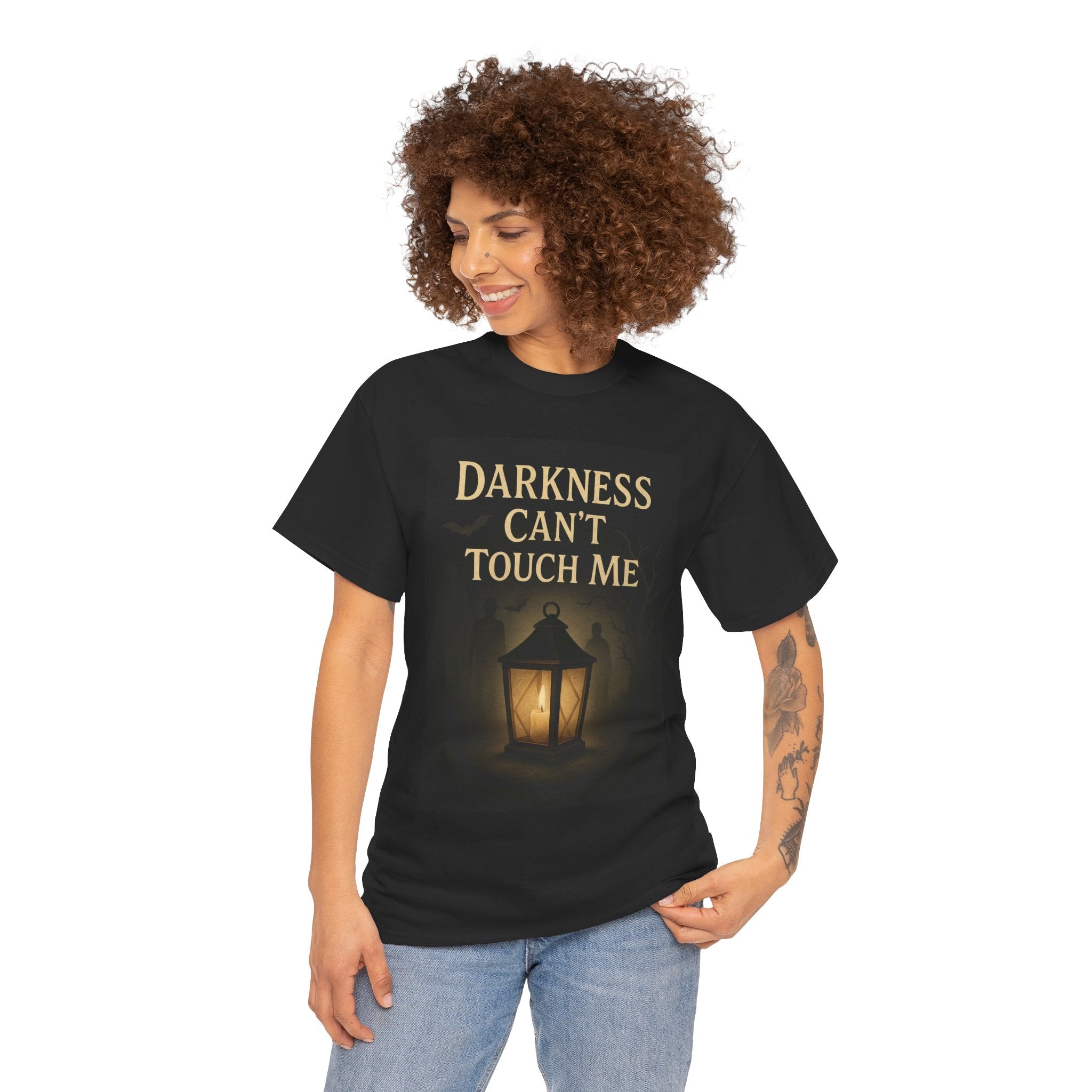Darkness Can't Touch Me Tee, Unisex Heavy Cotton Shirt, Halloween Apparel, Spooky Gift, Casual Wear, Statement T-Shirt