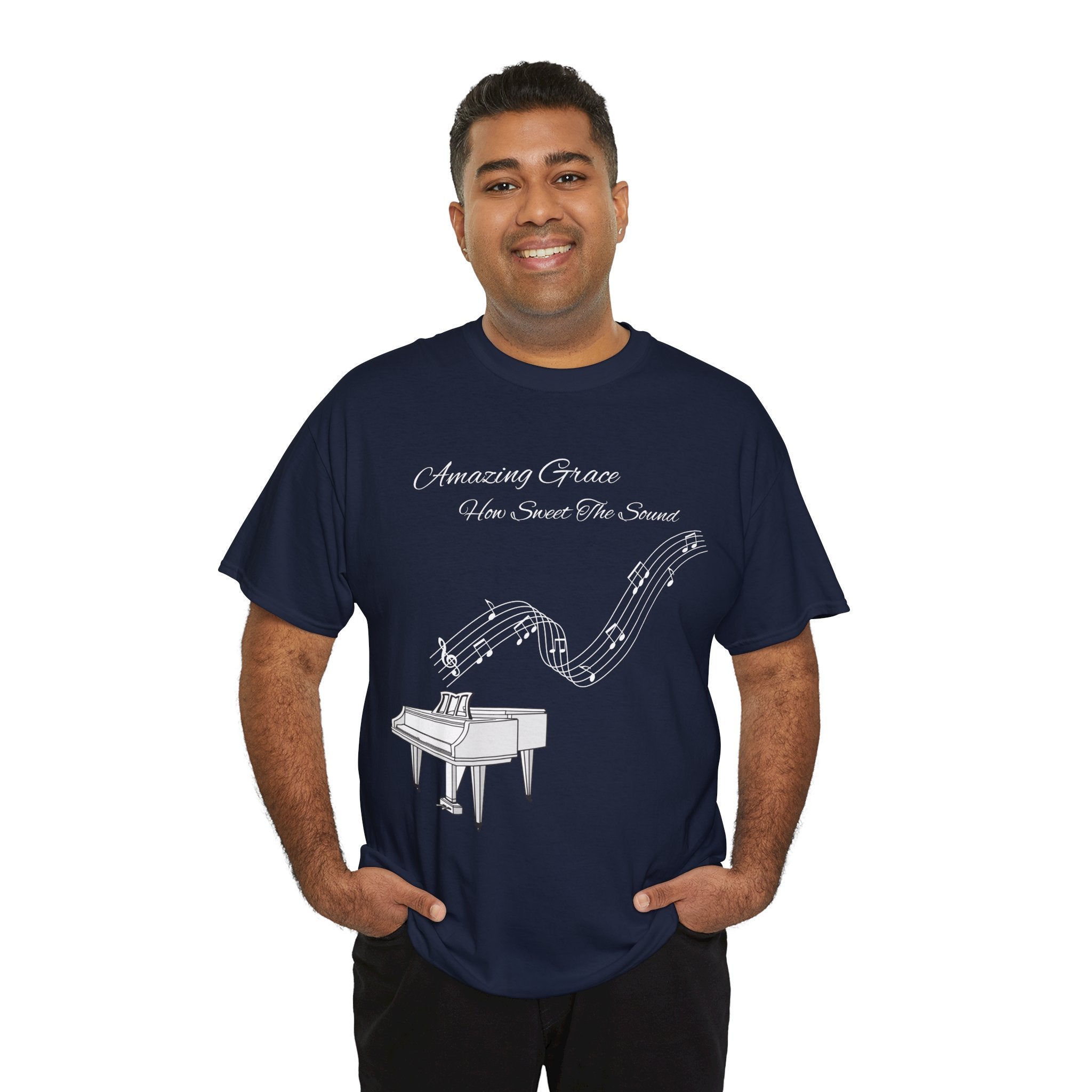 Music Lover's Unisex Tee - Amazing Grace Design, Perfect Gift for Musicians, Casual Wear, Music Event Shirt, Piano Lovers Top