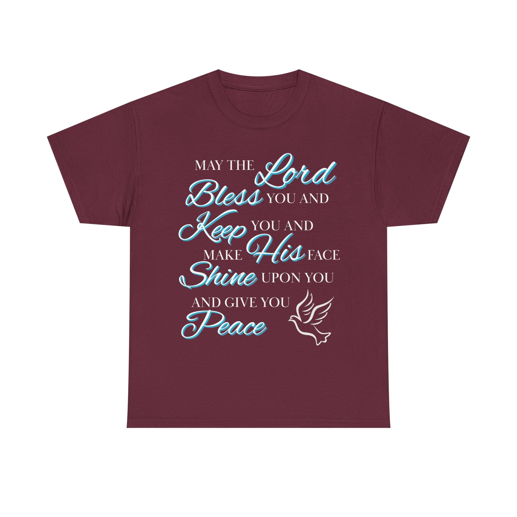 May The Lord Bless You and Keep You Faith-Inspired Unisex Heavy Cotton Tee, Inspirational Graphic Shirt, Christian Gift, Casual Wear, Spiritual Comfort, Religious Apparel
