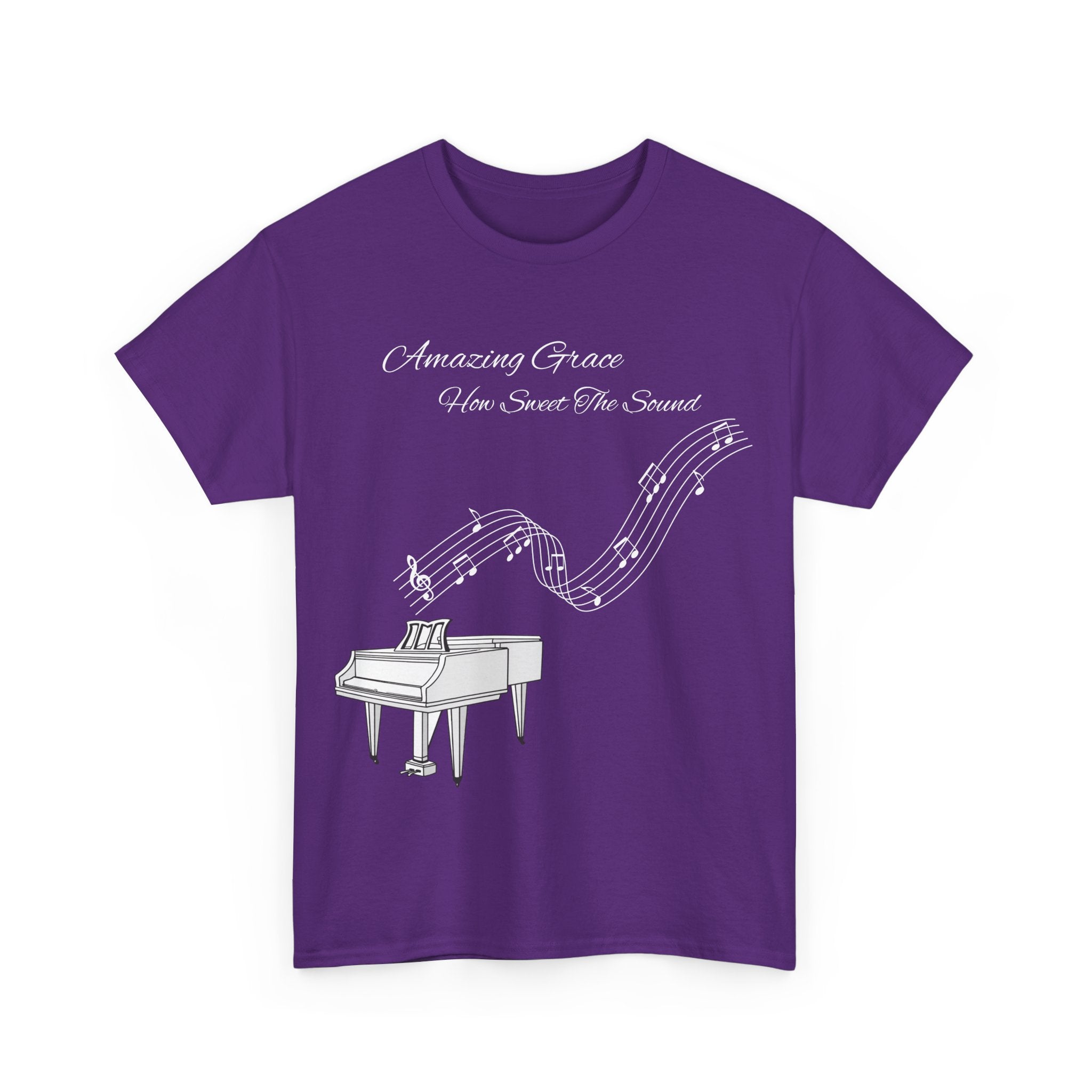 Music Lover's Unisex Tee - Amazing Grace Design, Perfect Gift for Musicians, Casual Wear, Music Event Shirt, Piano Lovers Top