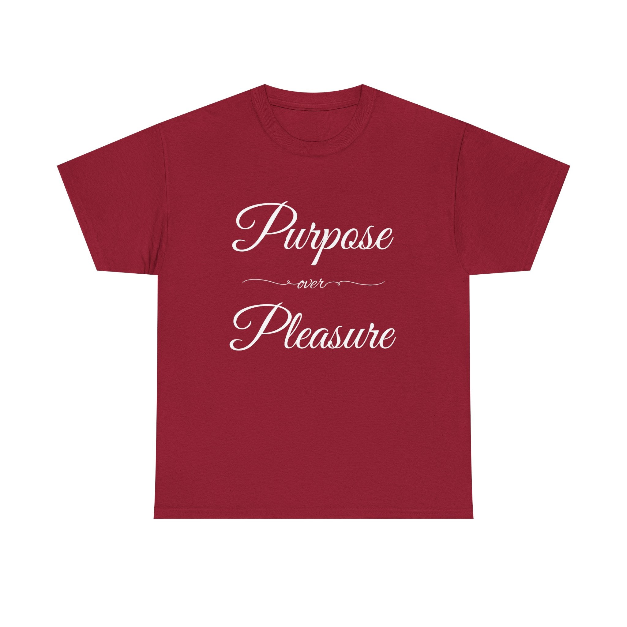Purpose Over Pleasure Unisex Heavy Cotton Tee, Casual Wear, Gifts for Her, Birthday Present, Motivational T-Shirt, Everyday Comfort