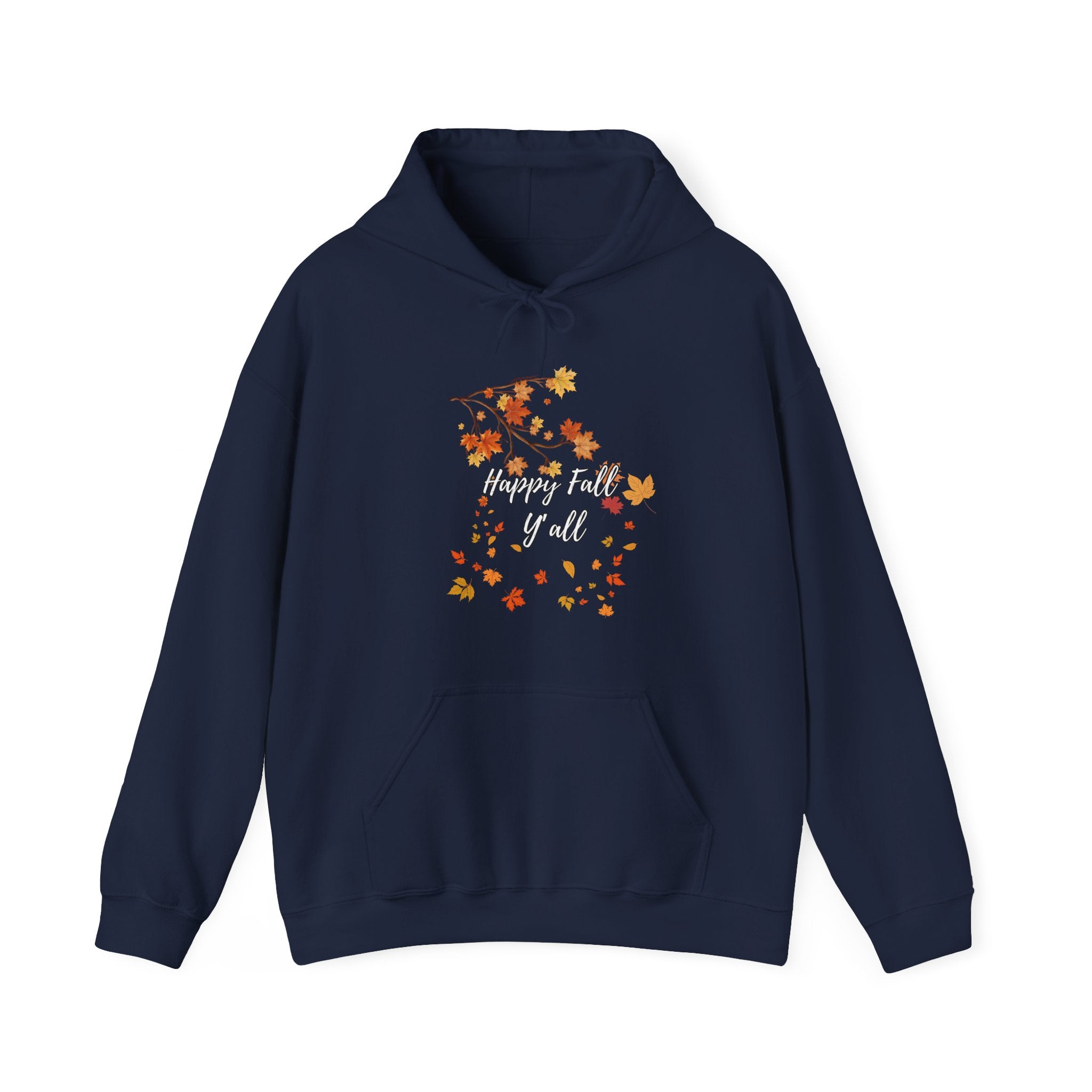 Happy Fall Y'all Hoodie - Cozy Unisex Sweatshirt for Autumn, Thanksgiving Gift, Seasonal Wear, Fall Fashion, Leaf Design