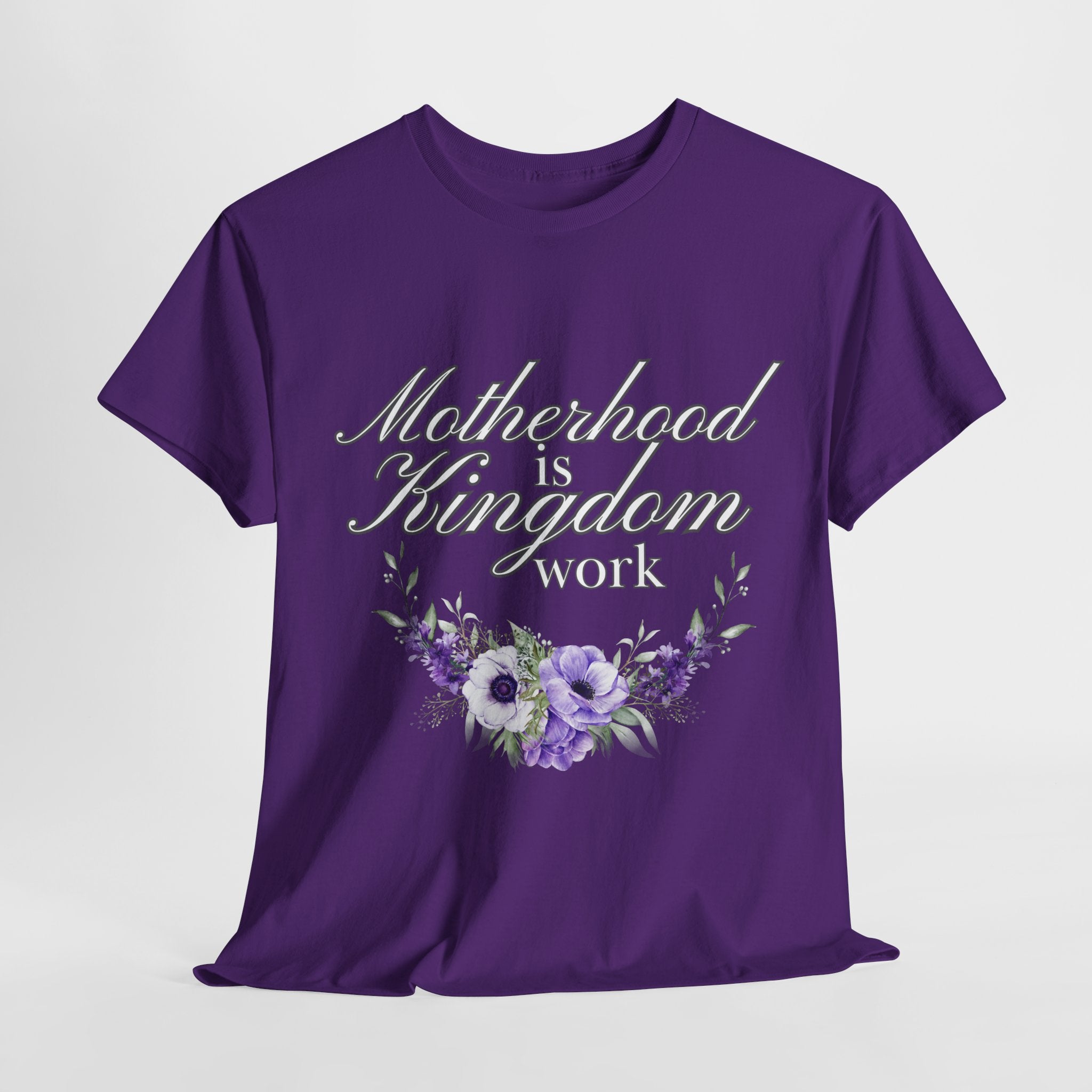 Motherhood is Kingdom Work Unisex Tee - Celebrate Motherhood, Gift for Moms, Cute Floral Design, Relaxed Fit, Everyday Wear