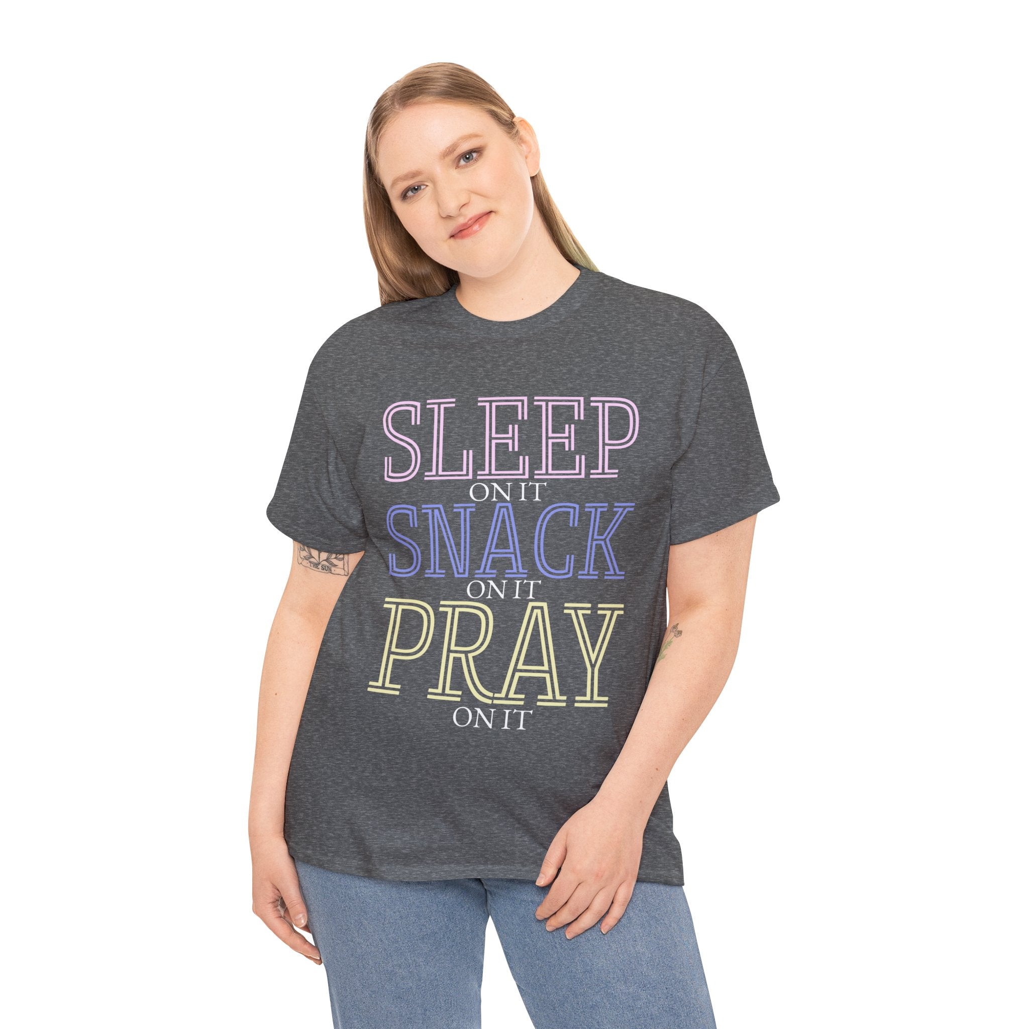 Sleep, Snack, Pray Unisex Tee - Casual Cotton Shirt for Comfort Lovers, Great for Relaxing, Gifts, Everyday Wear, Self-Care