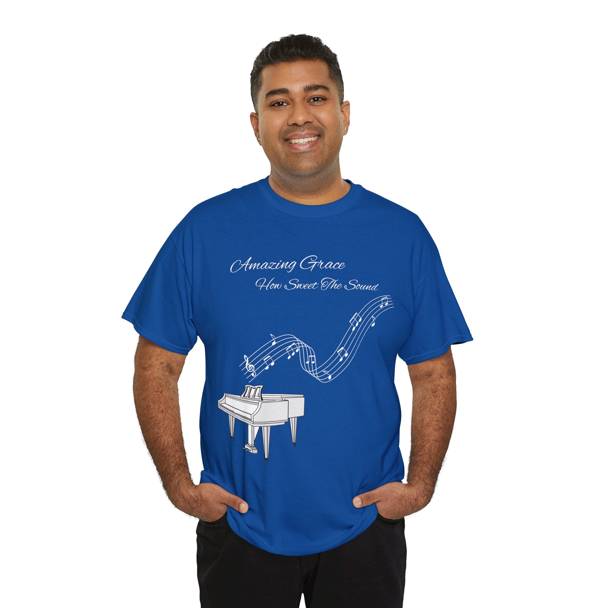 Music Lover's Unisex Tee - Amazing Grace Design, Perfect Gift for Musicians, Casual Wear, Music Event Shirt, Piano Lovers Top