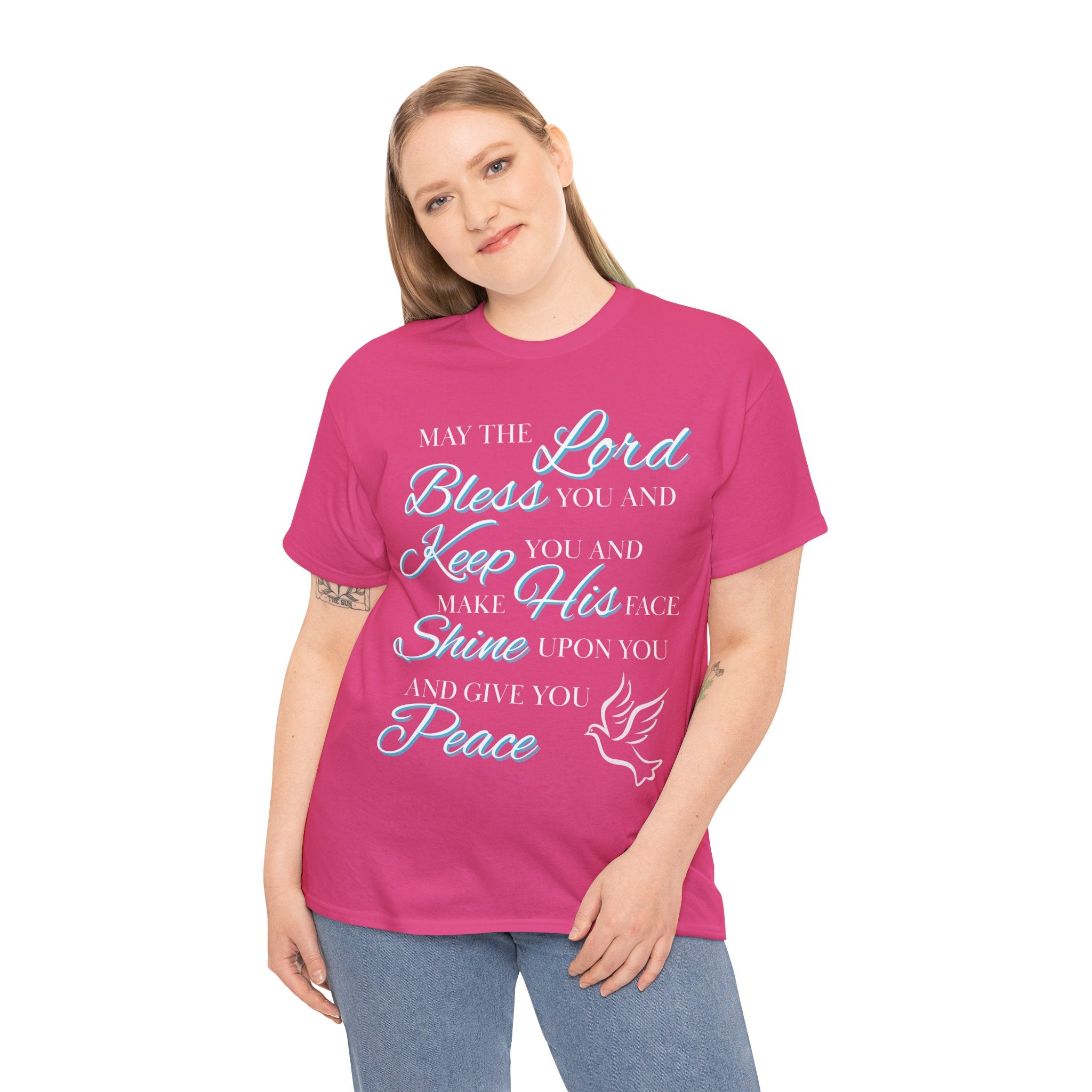May The Lord Bless You and Keep You Faith-Inspired Unisex Heavy Cotton Tee, Inspirational Graphic Shirt, Christian Gift, Casual Wear, Spiritual Comfort, Religious Apparel