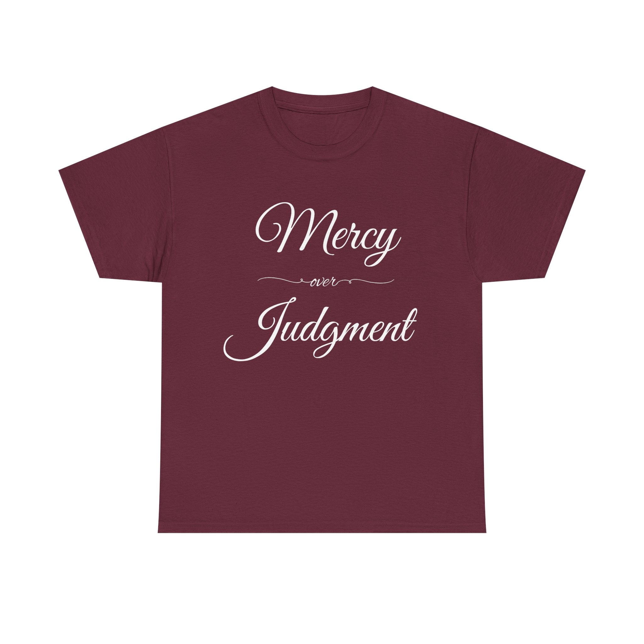 Stylish Unisex Tee with 'Mercy over Judgment' Design, Casual Wear, Gift for Friends, Motivational Clothing, Spiritual Shirt