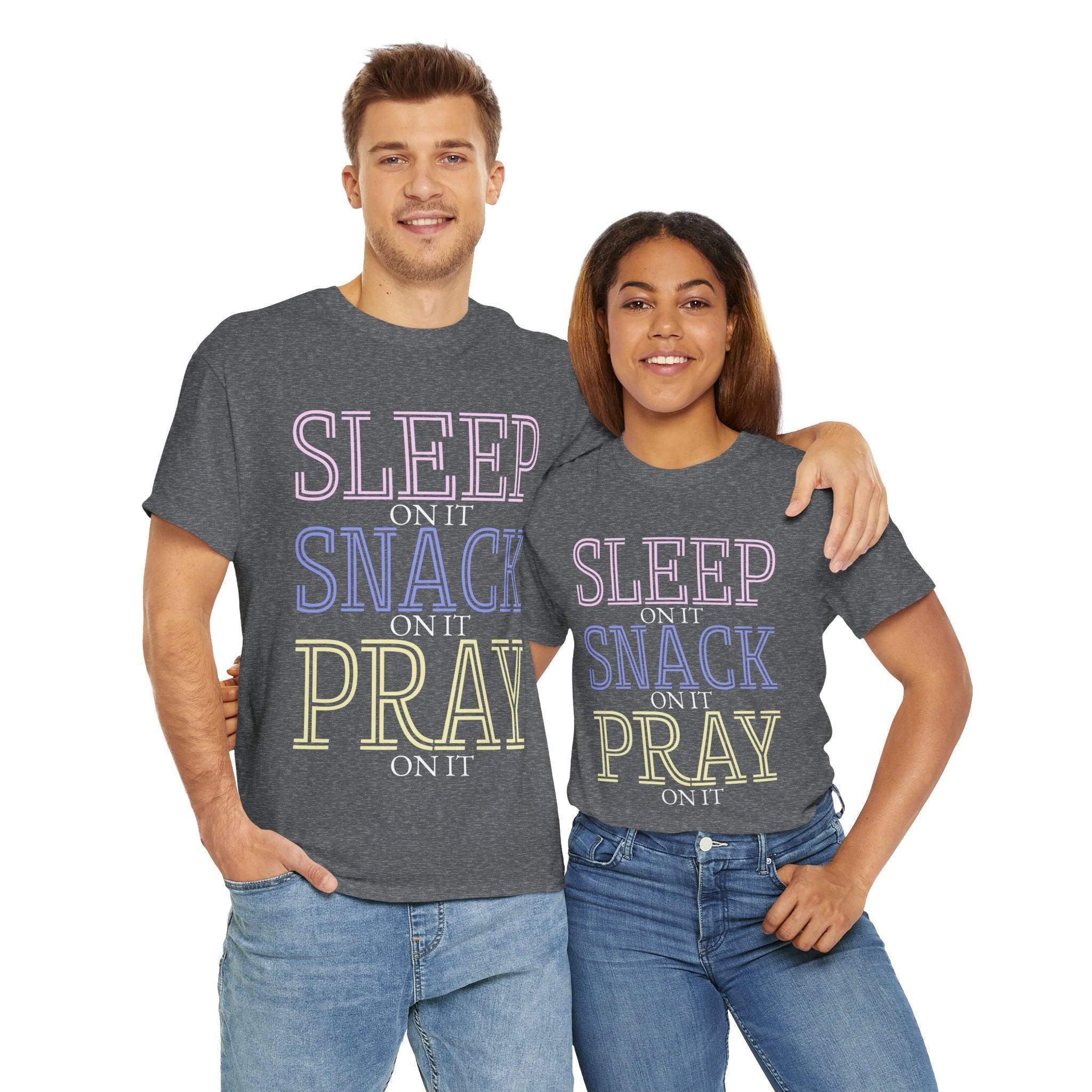 Sleep, Snack, Pray Unisex Tee - Casual Cotton Shirt for Comfort Lovers, Great for Relaxing, Gifts, Everyday Wear, Self-Care
